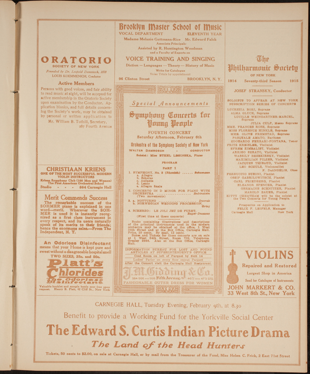 Thomas Egan, Tenor, February 5, 1915, program page 9