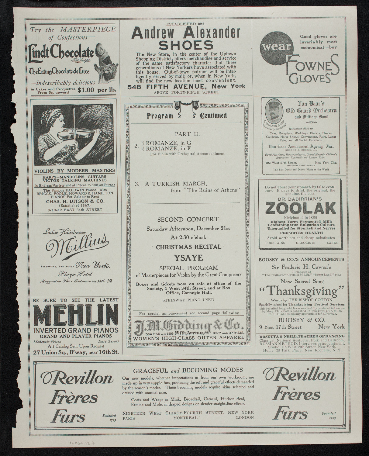 Symphony Concert for Young People, November 23, 1912, program page 7