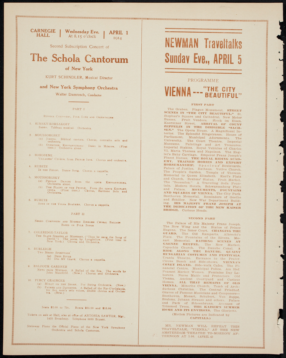 Clara Butt and Kennerley Rumford, March 31, 1914, program page 10