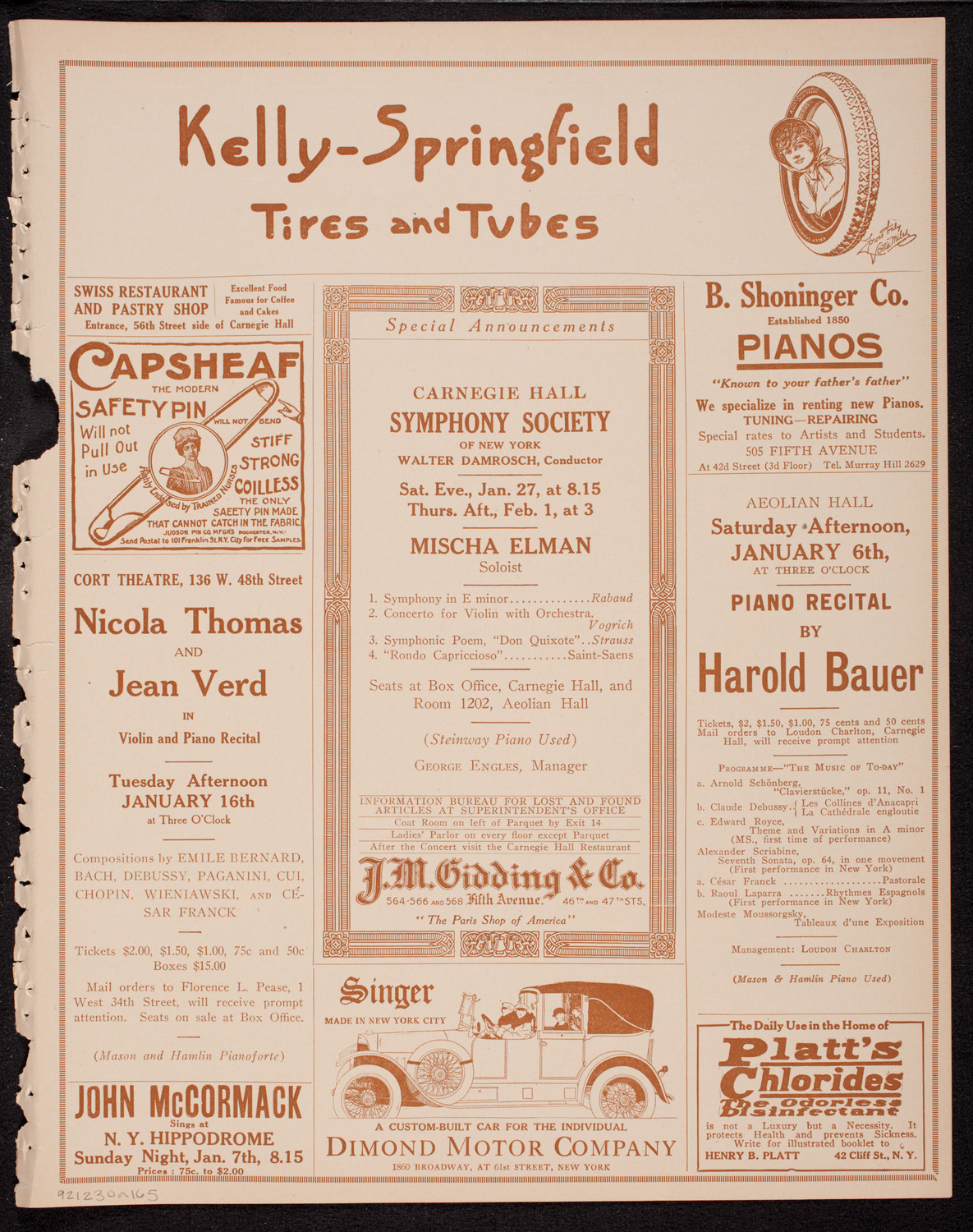 Oratorio Society of New York, December 30, 1916, program page 9