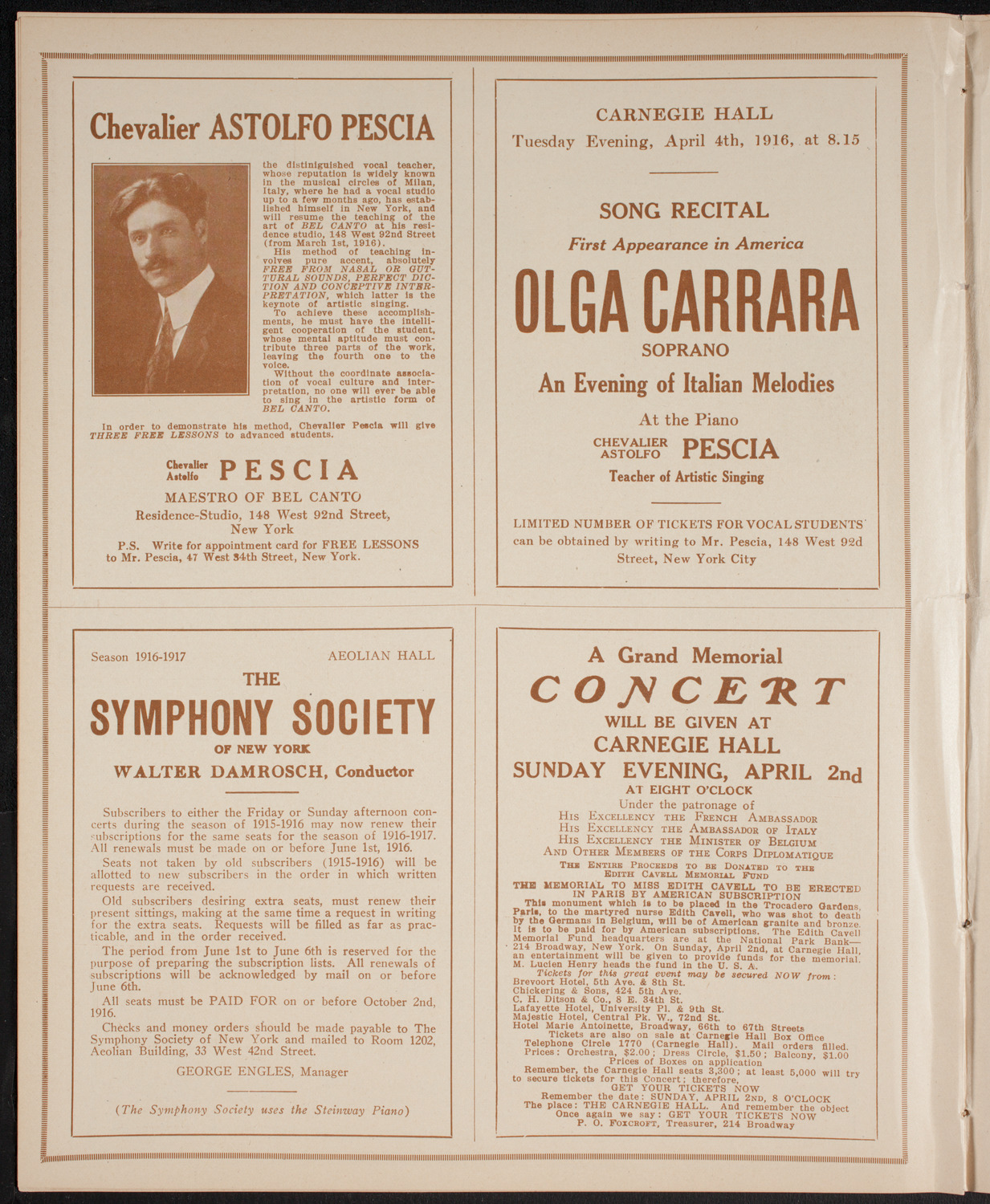 Russian Symphony Society of New York, March 18, 1916, program page 8