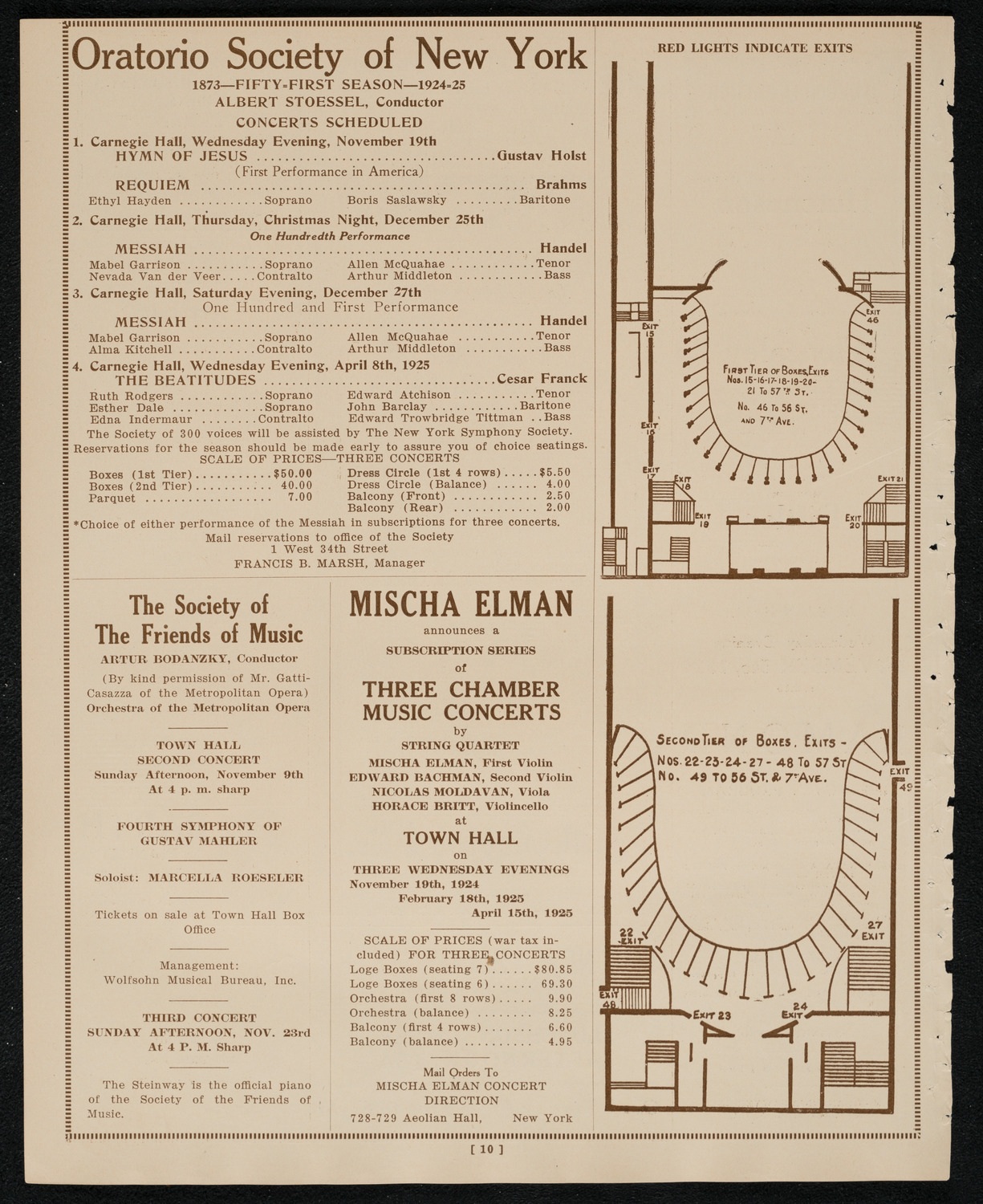 New York Symphony Orchestra, October 31, 1924, program page 10