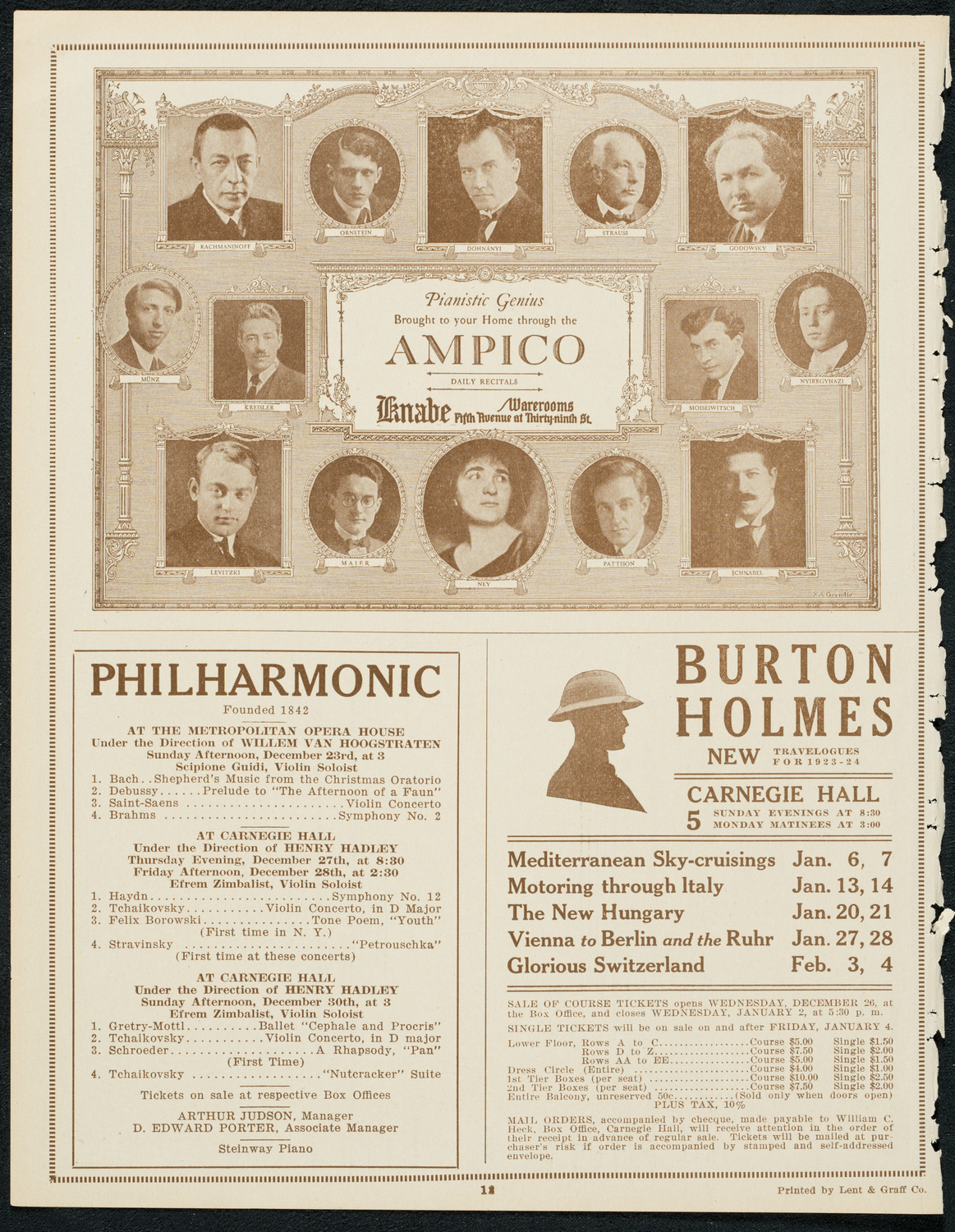 Philadelphia Orchestra, December 18, 1923, program page 12