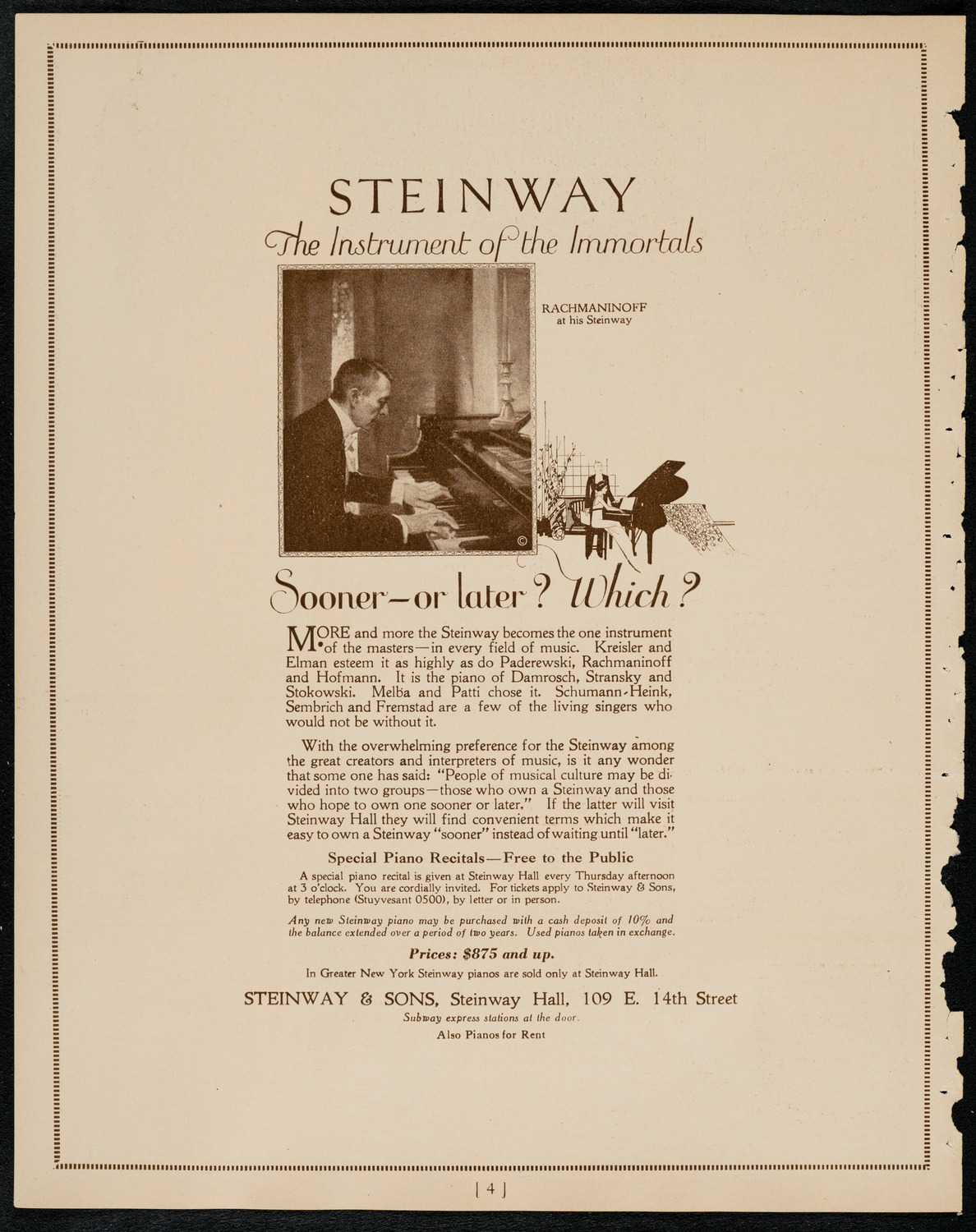 New York Symphony Orchestra, March 23, 1922, program page 4