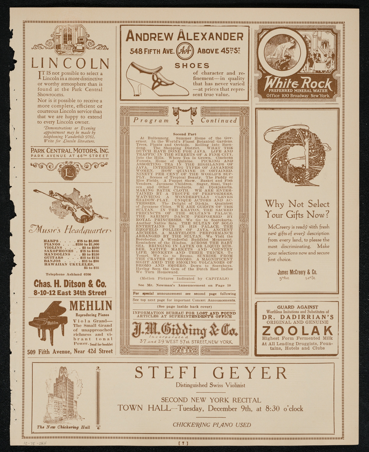 Newman Traveltalks: Siam and Borneo, December 7, 1924, program page 7