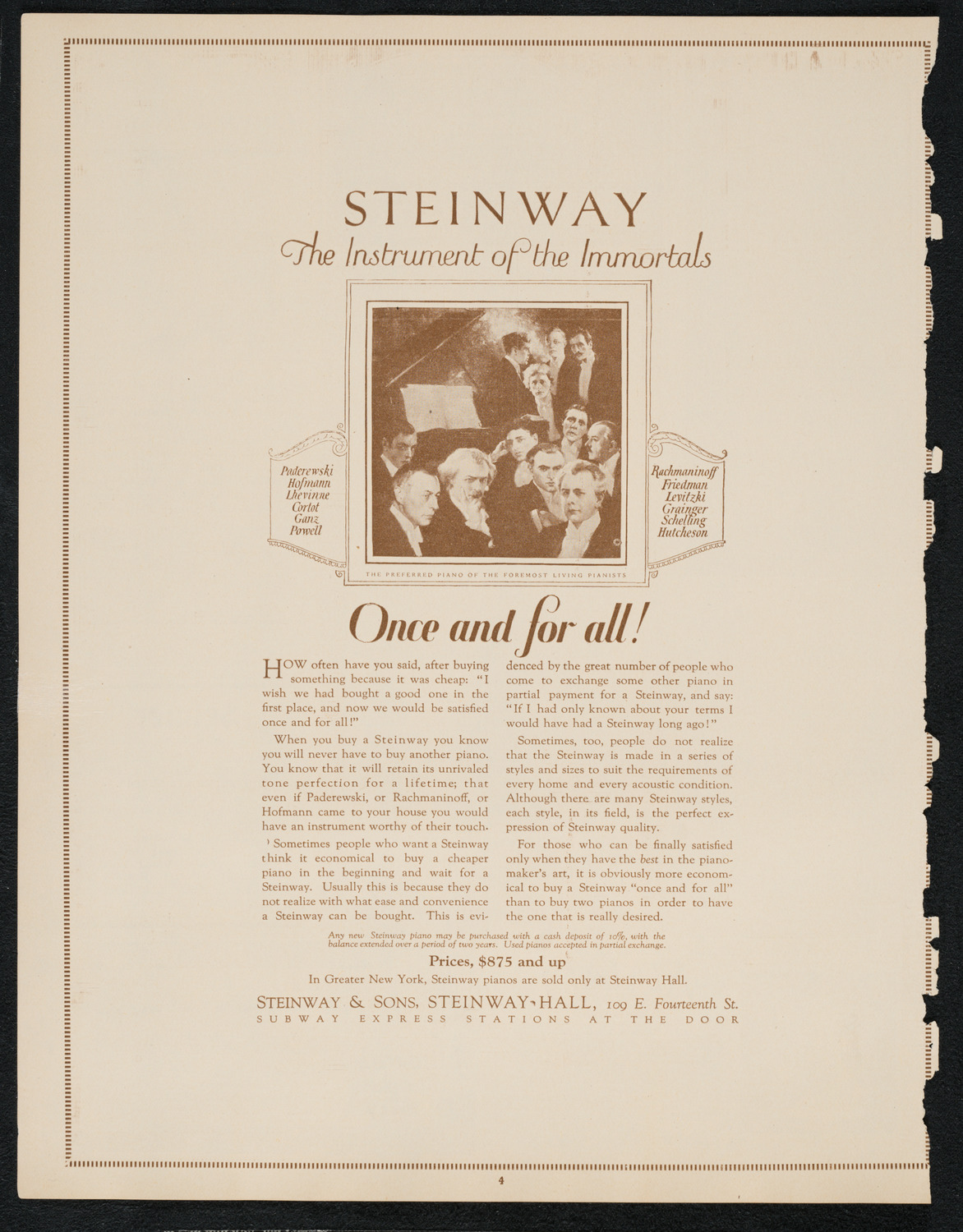 Isadora Duncan, Dancer, with Orchestra, October 7, 1922, program page 4
