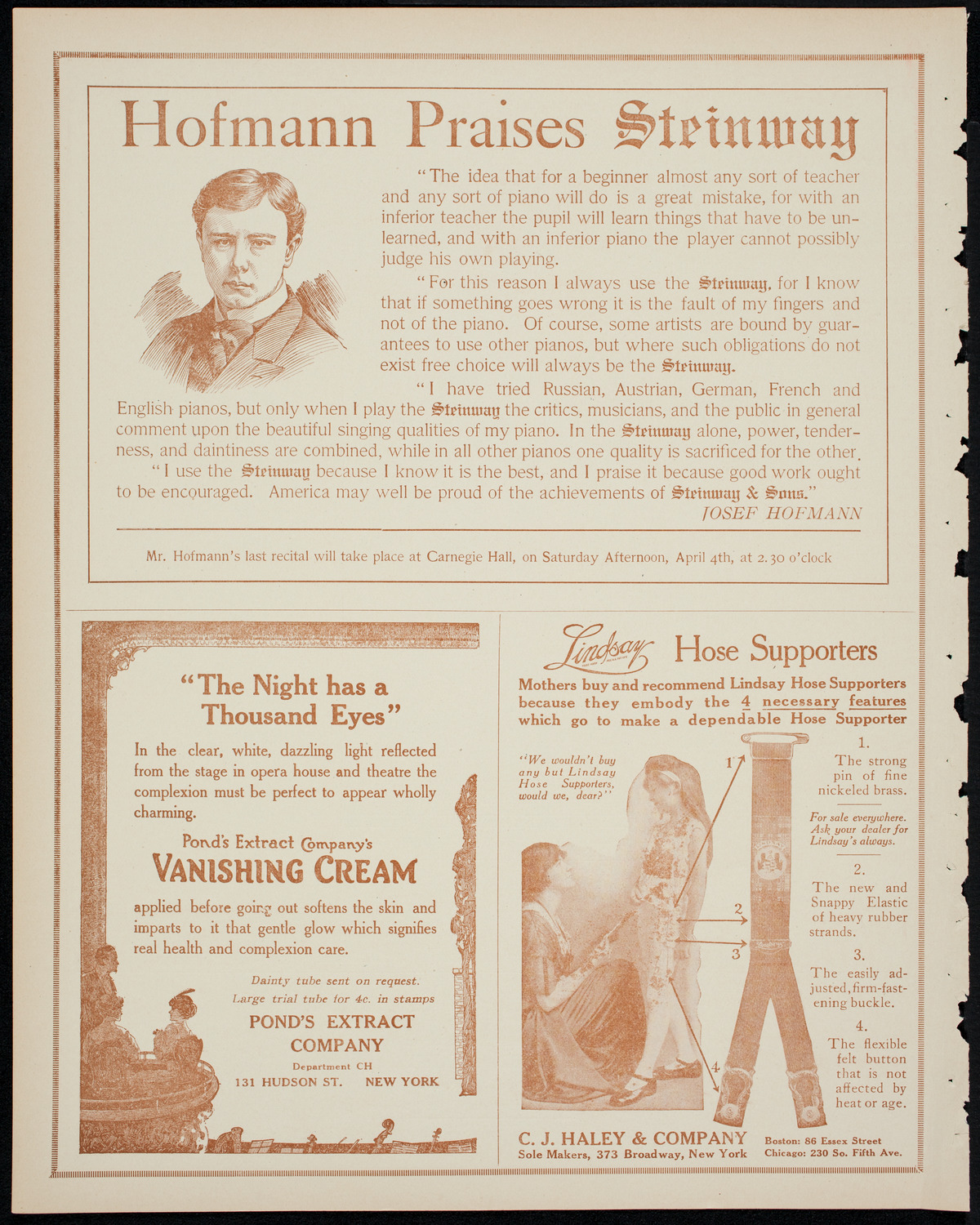 New York Philharmonic, March 26, 1914, program page 4