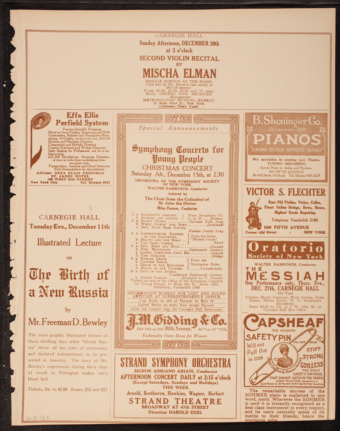 Boston Symphony Orchestra, December 7, 1917, program page 9