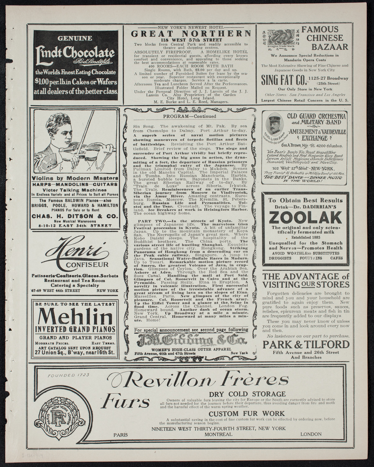 Burton Holmes Travelogue: Two Ways Around the World, February 12, 1911, program page 7