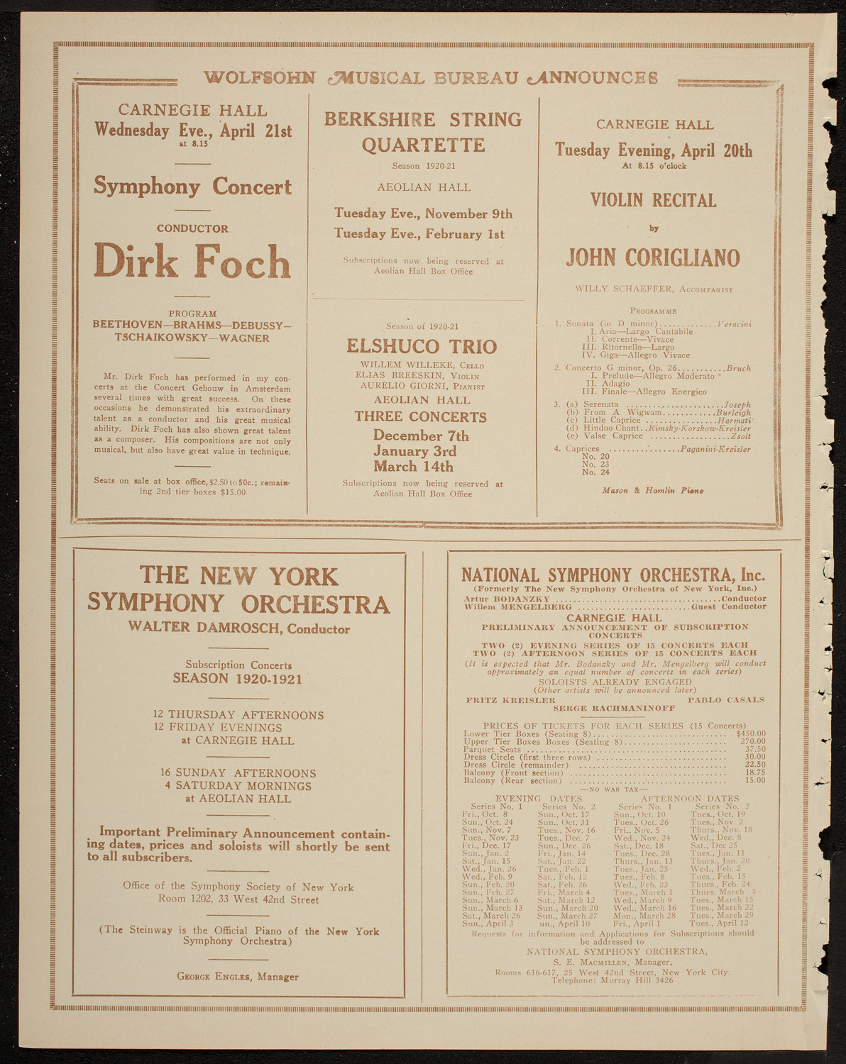 Lecture by Roy Chapman Andrews, April 13, 1920, program page 8
