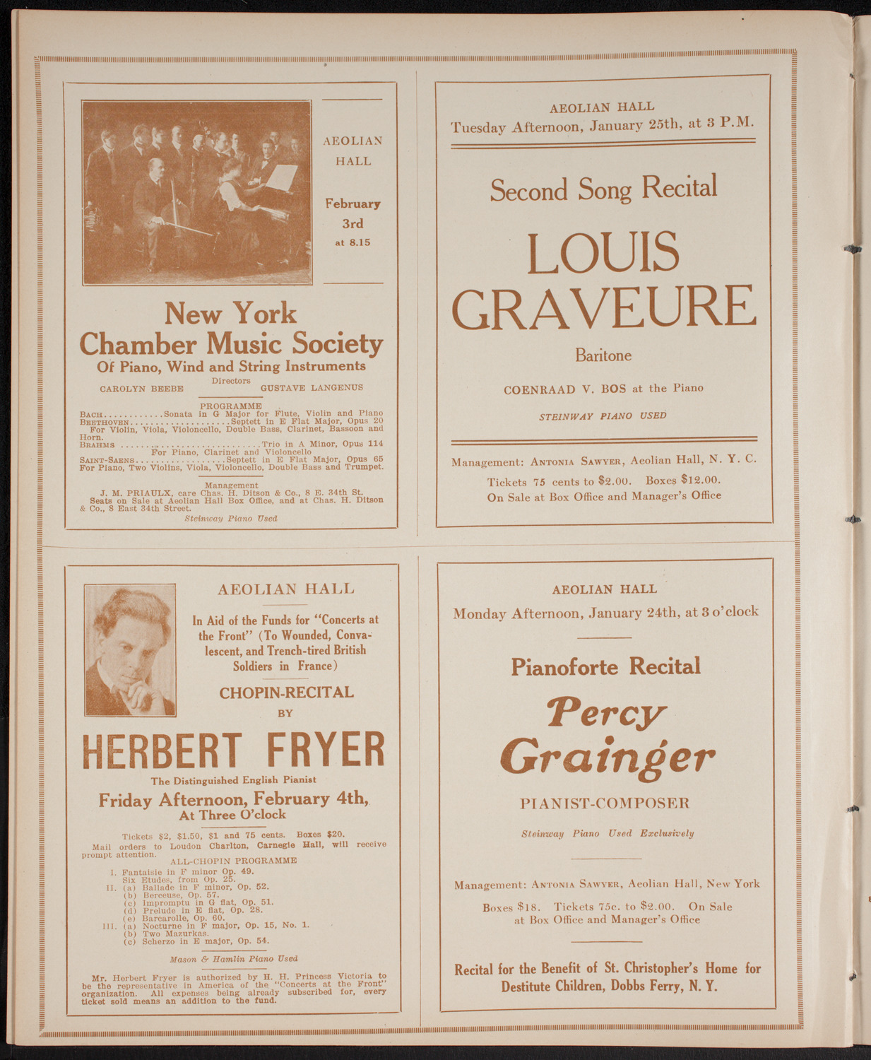 Lecture by Captain Granville Fortescue, January 19, 1916, program page 10