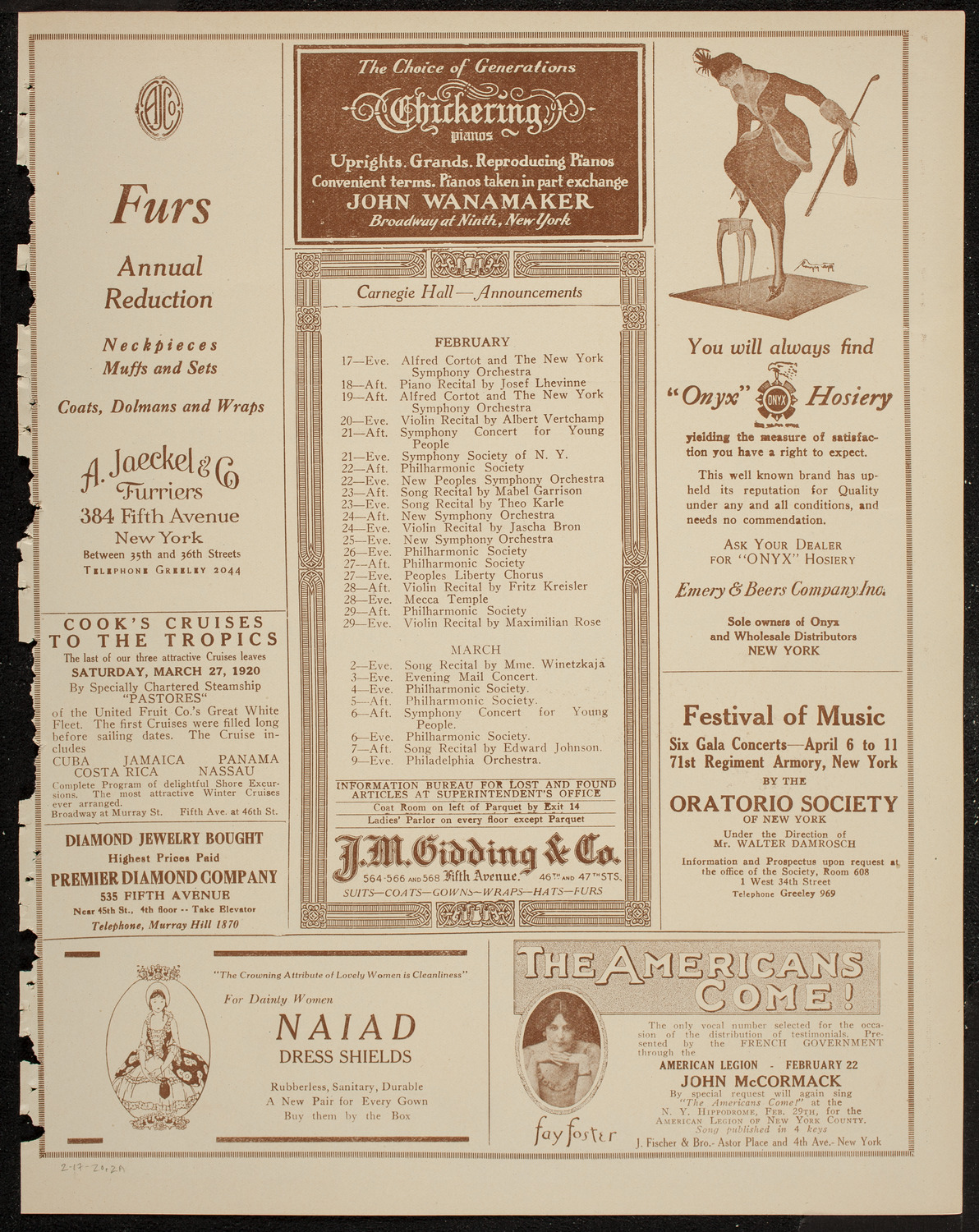 Lecture by Sir Oliver Lodge, February 17, 1920, program page 3