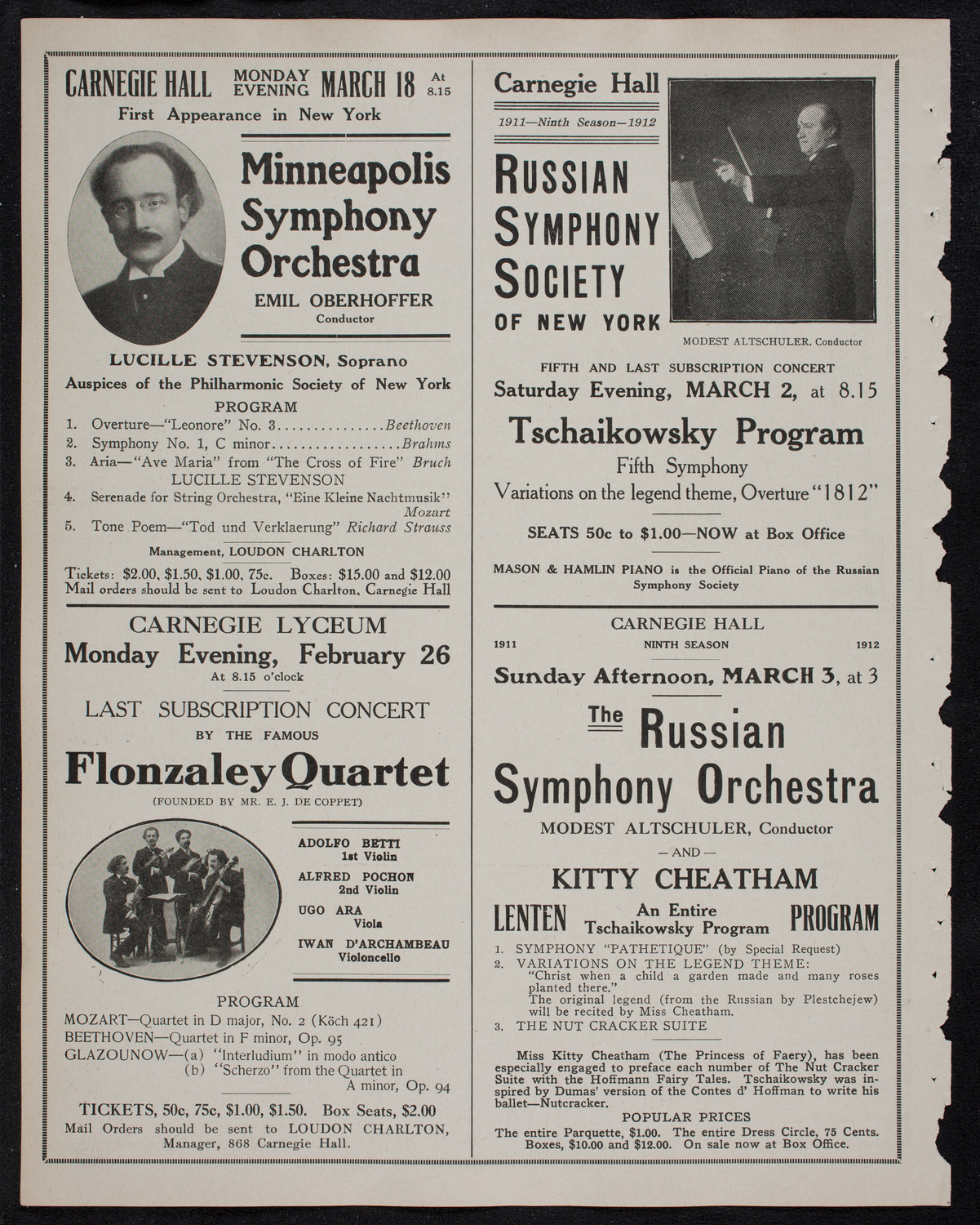 Jan Kubelik, Violin, and Wilhelm Backhaus, Piano, February 25, 1912, program page 10