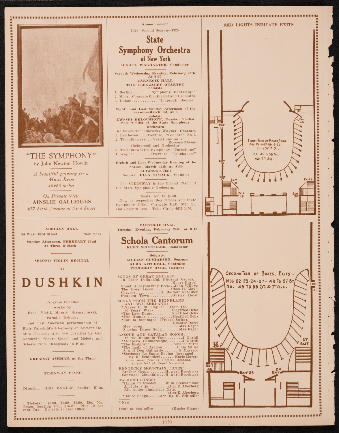 New York Philharmonic Students' Concert, February 18, 1925, program page 10