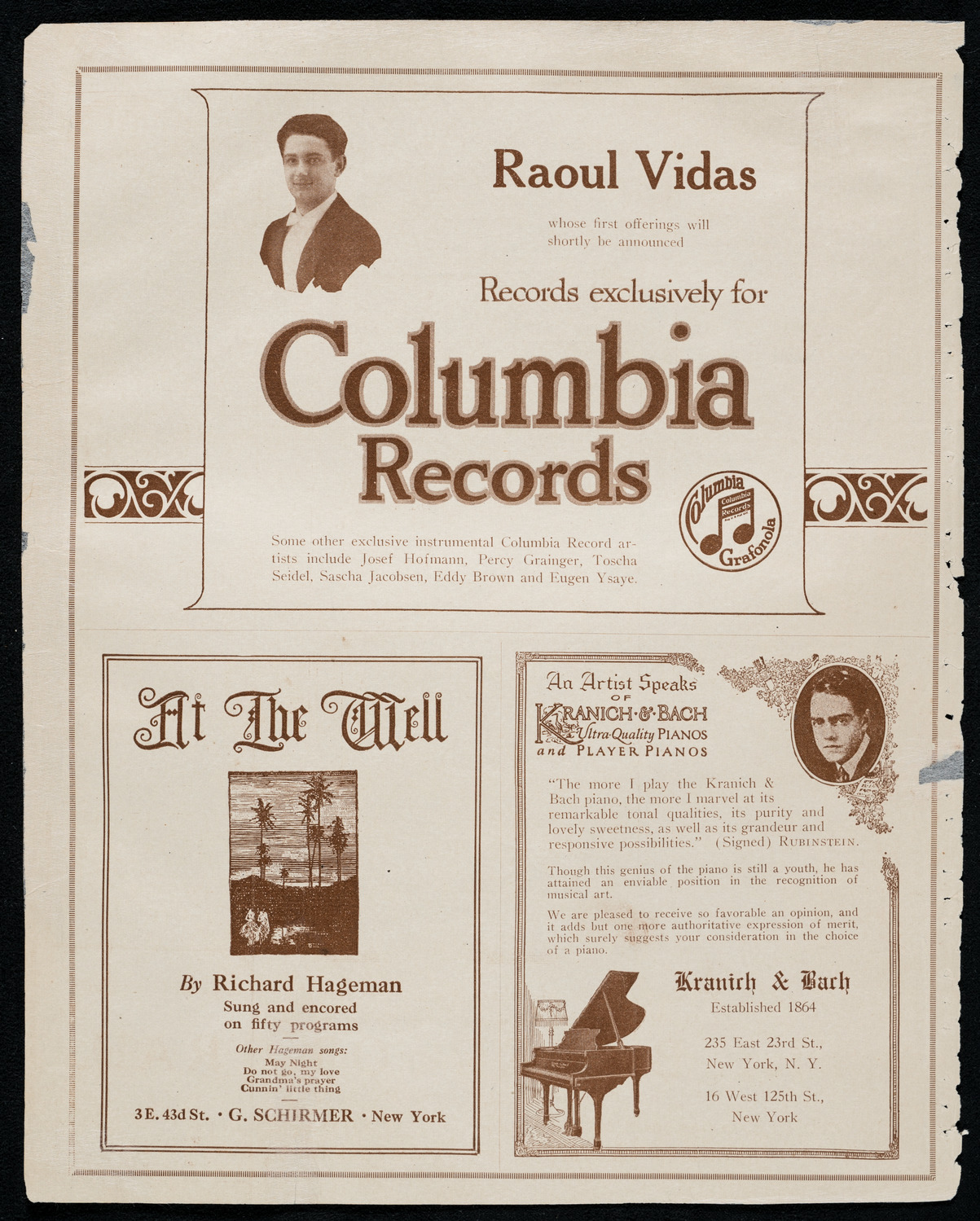Rudolph Bochco, Violin, October 2, 1920, program page 14