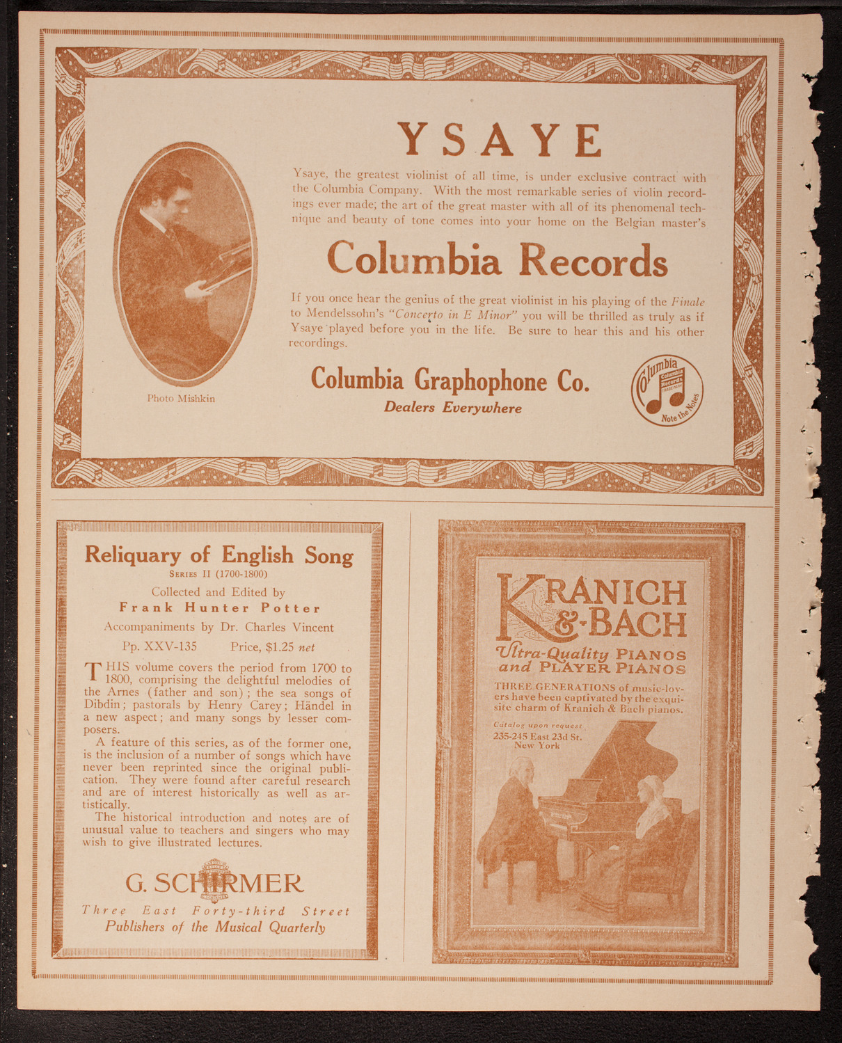 New York Philharmonic, March 23, 1917, program page 6