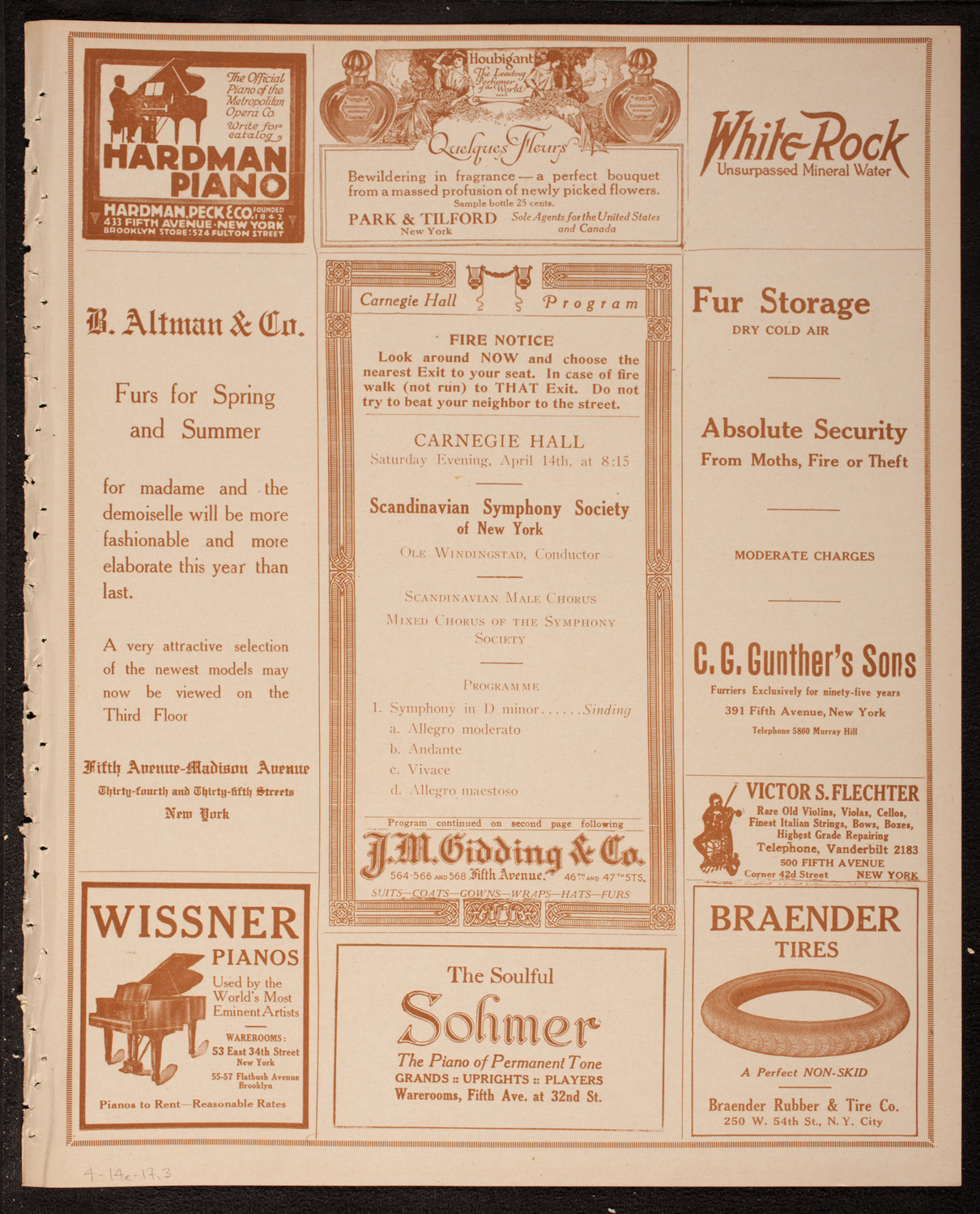 Scandinavian Symphony Society of New York, April 14, 1917, program page 5