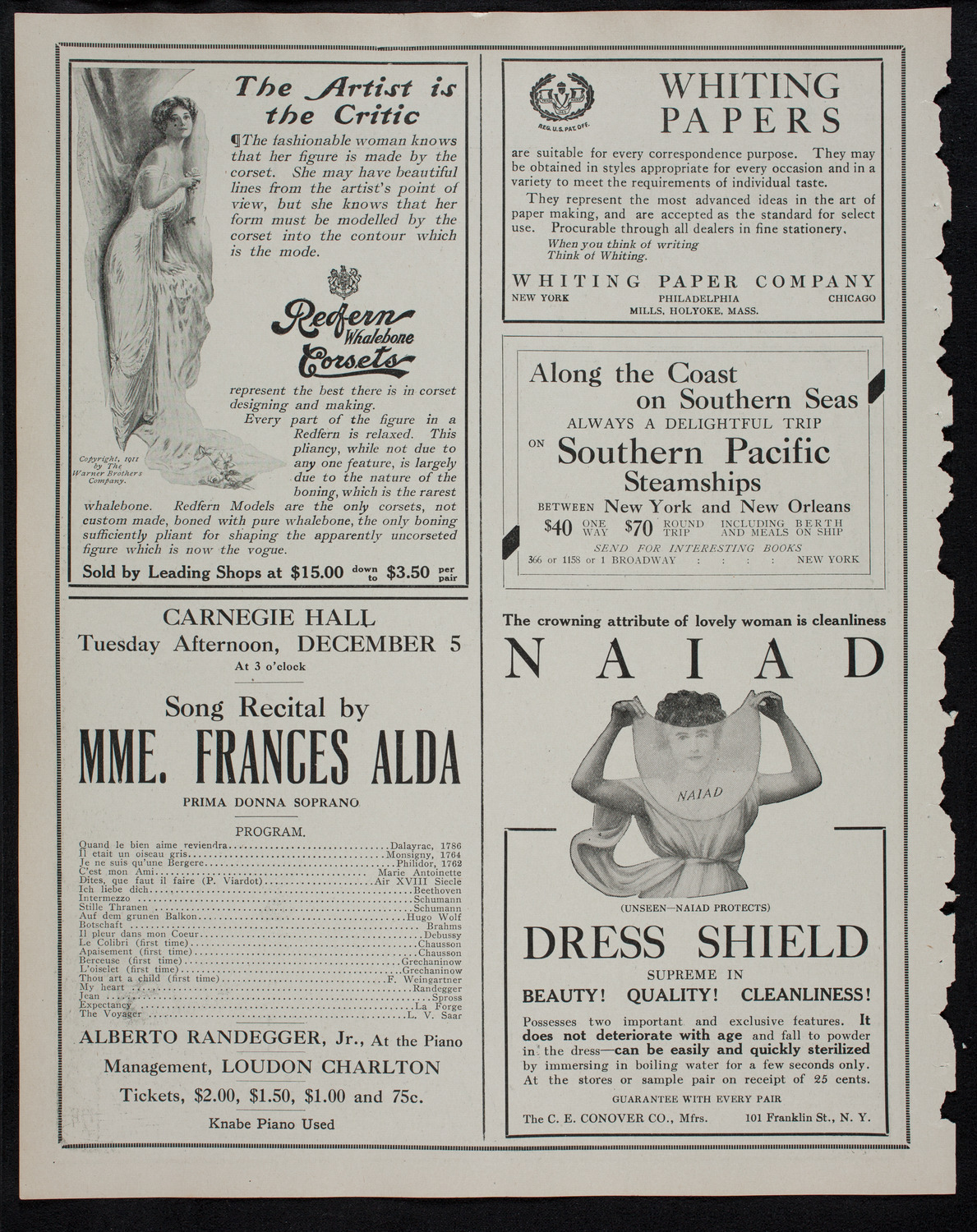 Elmendorf Lecture: Milan and the Italian Lakes, November 19, 1911, program page 2