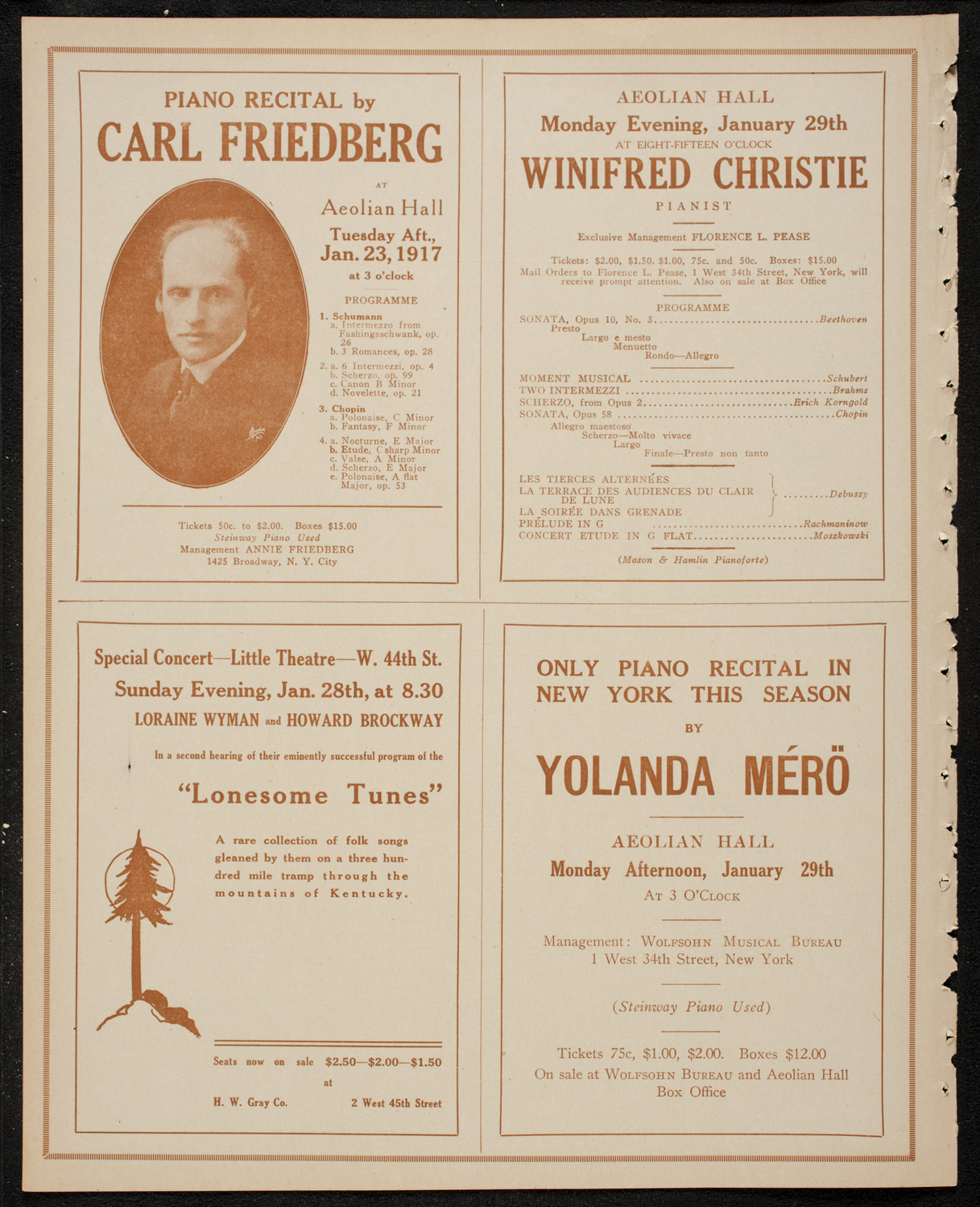Lecture by Count Ilya Tolstoy, January 19, 1917, program page 10