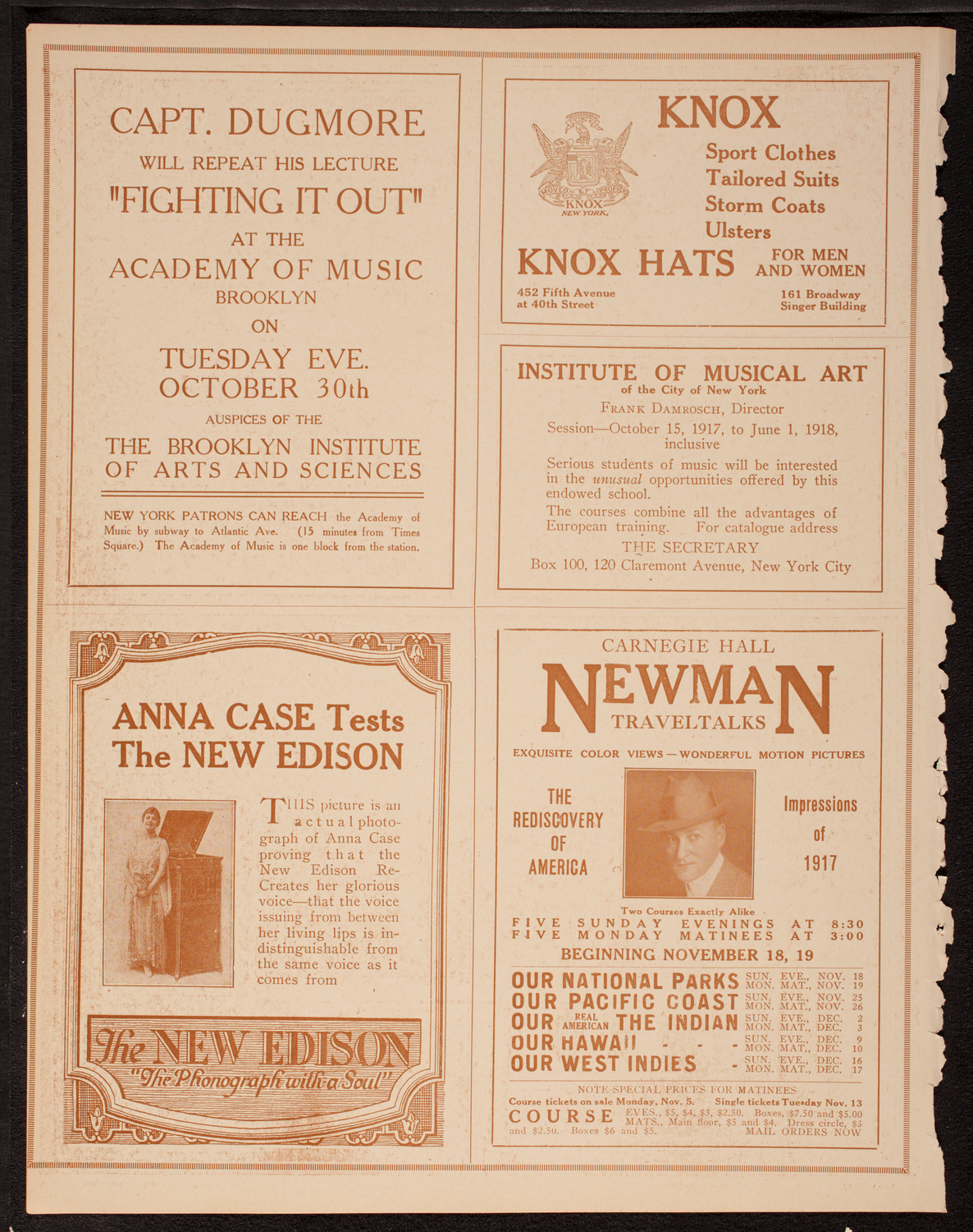 Lecture by Capt. A. Radclyffe Dugmore, October 23, 1917, program page 2