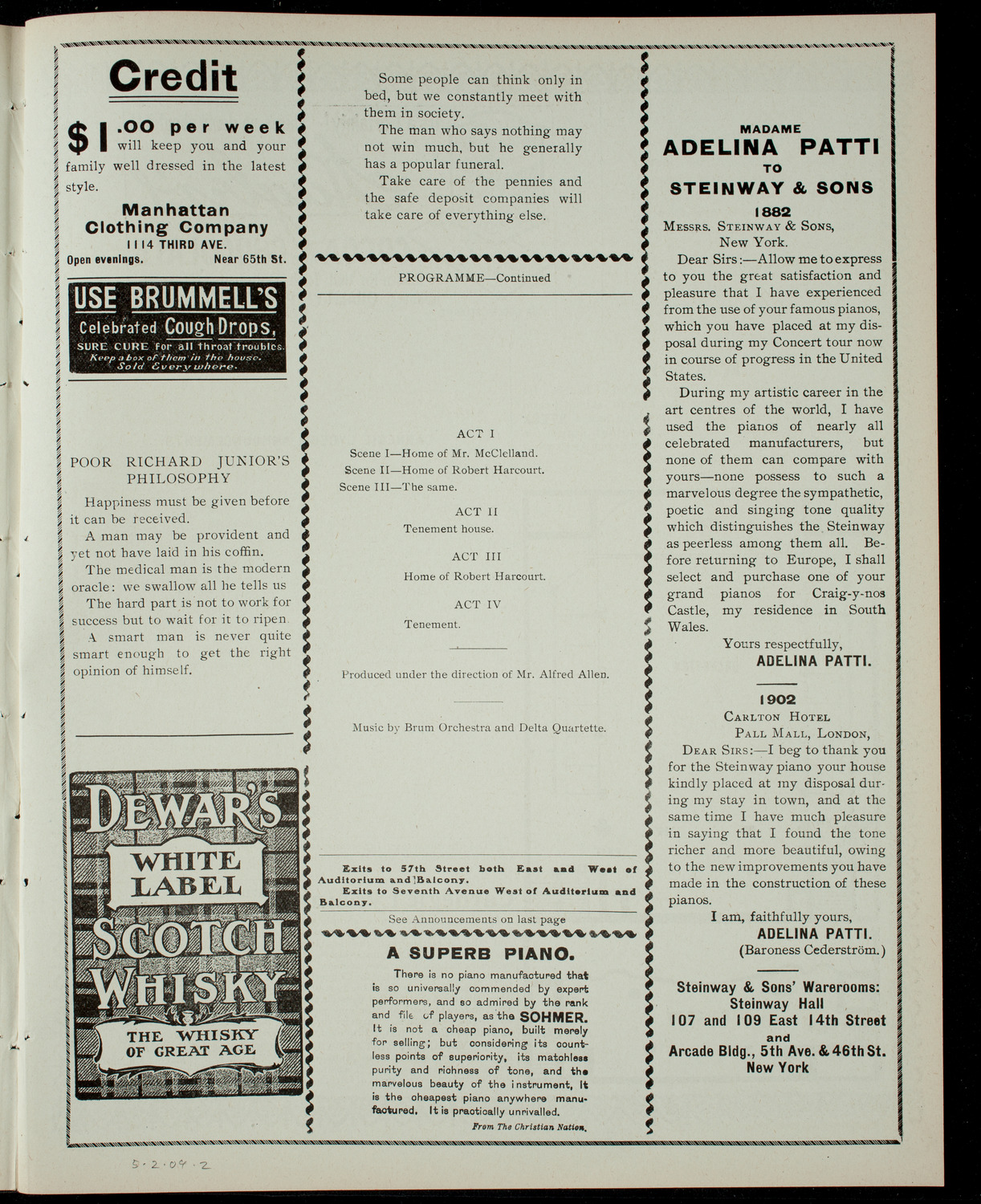 "Such is the Law" by Mary H. Ewer, May 2, 1904, program page 3