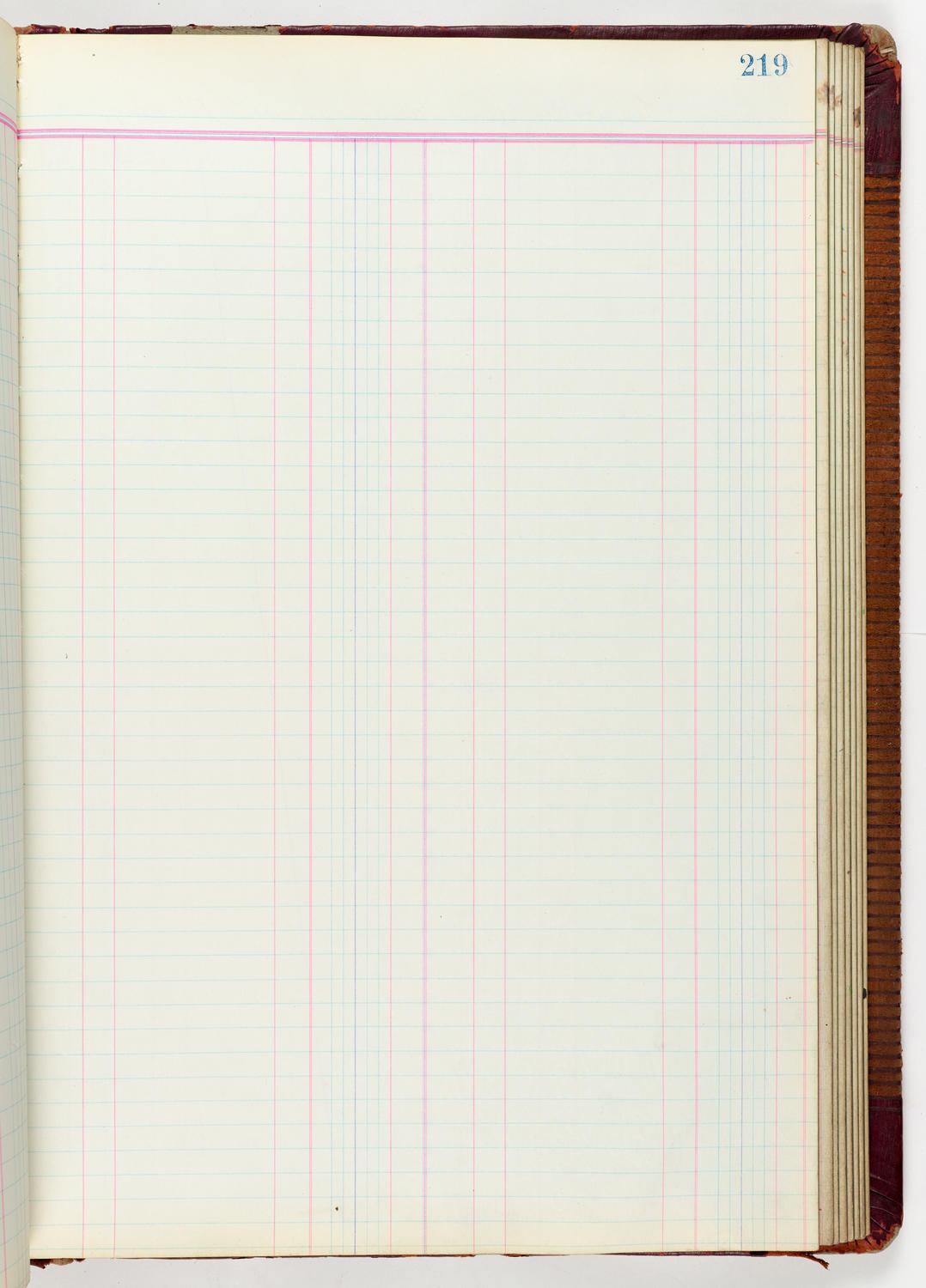 Music Hall Accounting Ledger Journal, volume 6, page 219