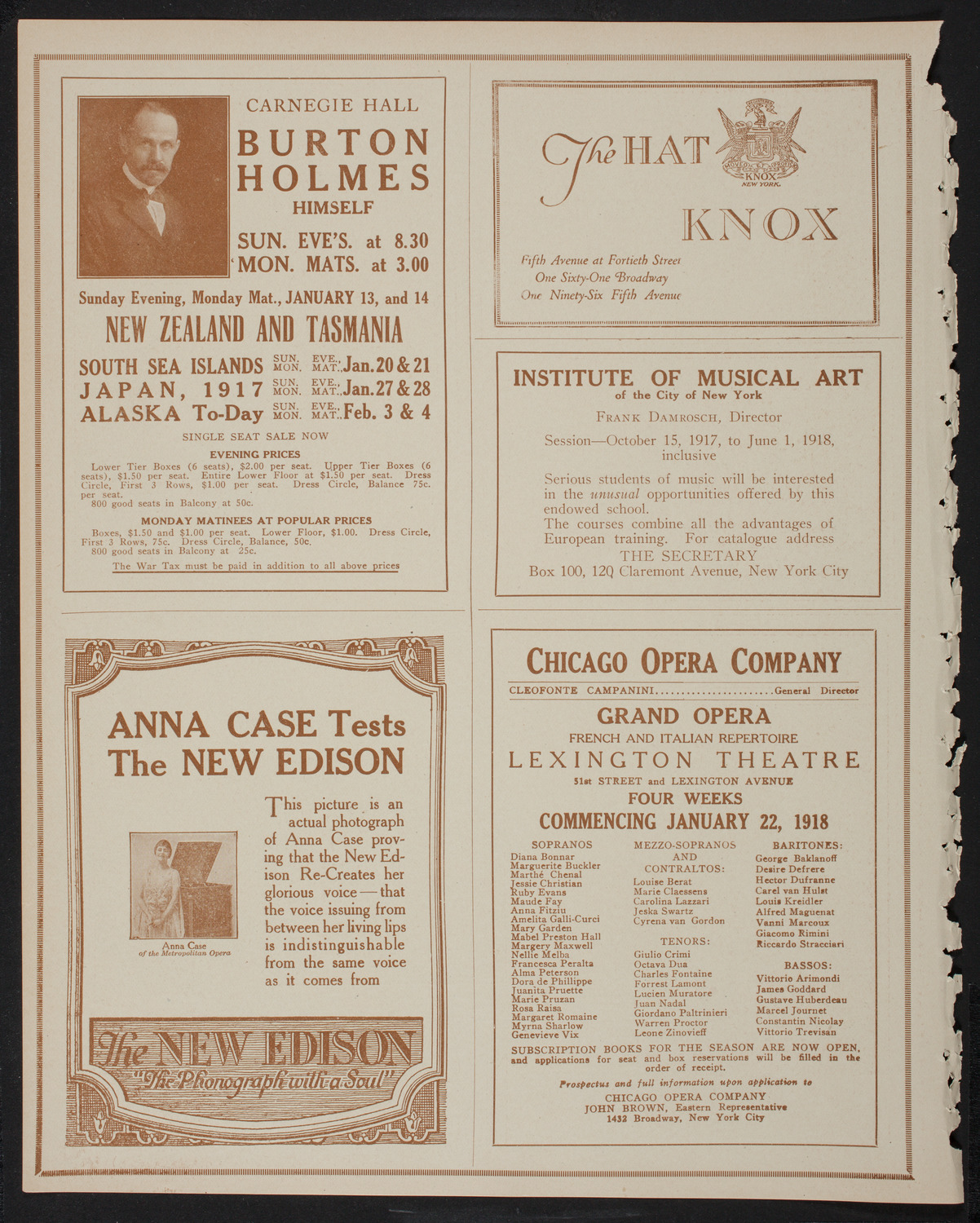 New York Philharmonic, January 11, 1918, program page 2