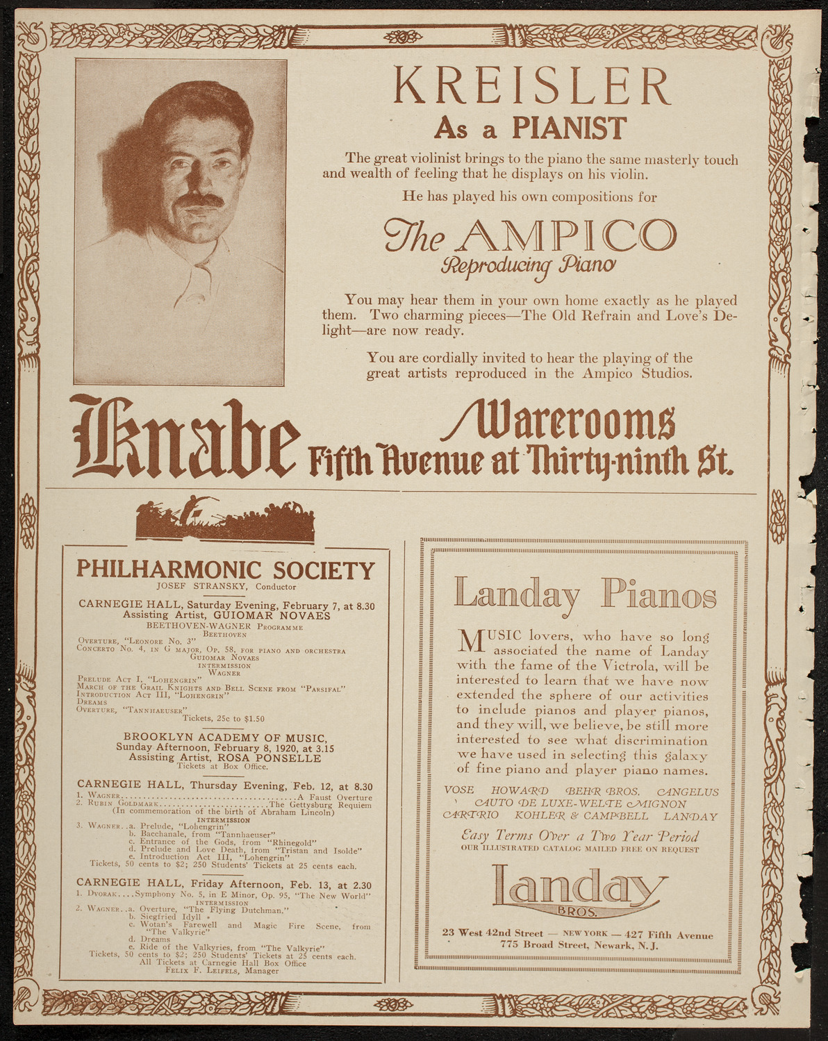 New York Philharmonic, February 6, 1920, program page 12