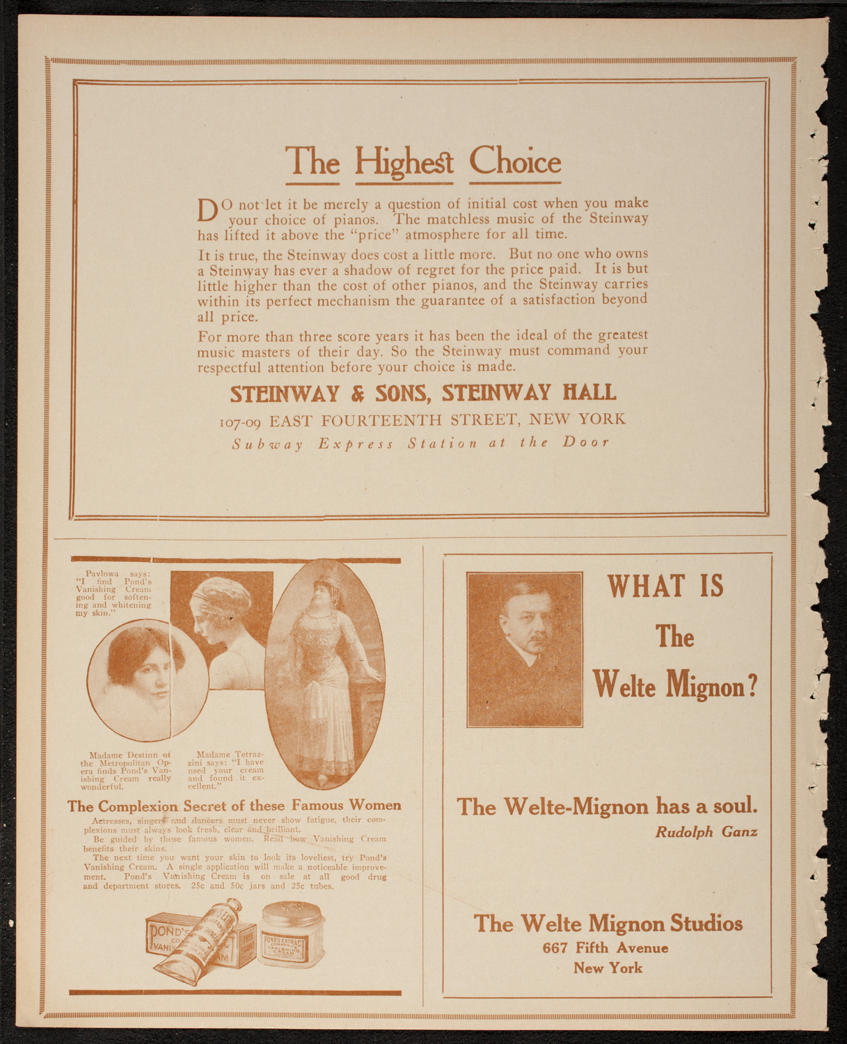 Frieda Hempel, Soprano, February 12, 1917, program page 4