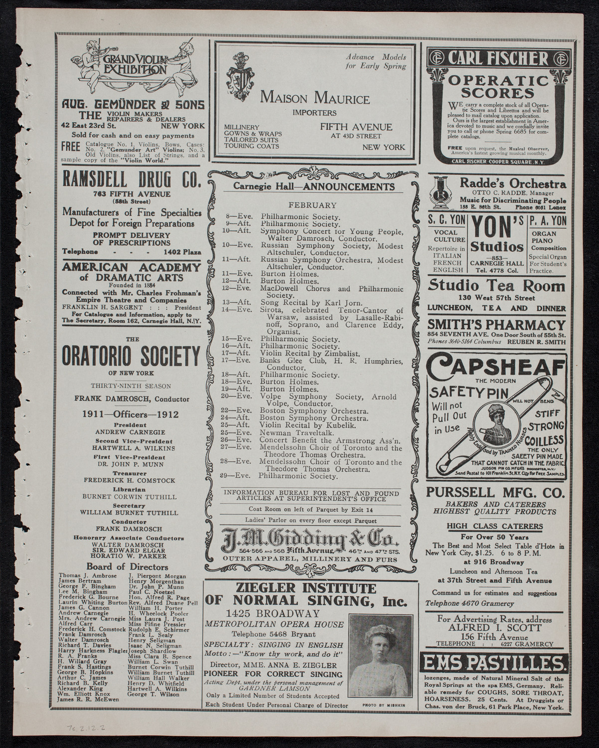 Dickens Centenary Celebration, February 7, 1912, program page 3