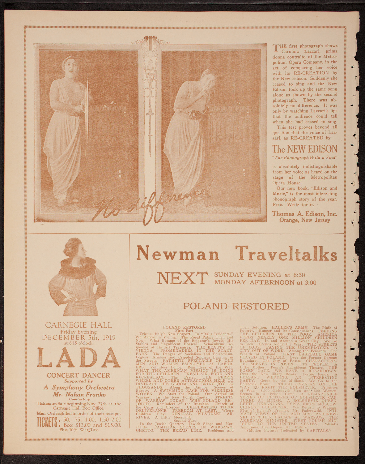 Newman Traveltalks: Belgium, December 1, 1919, program page 2