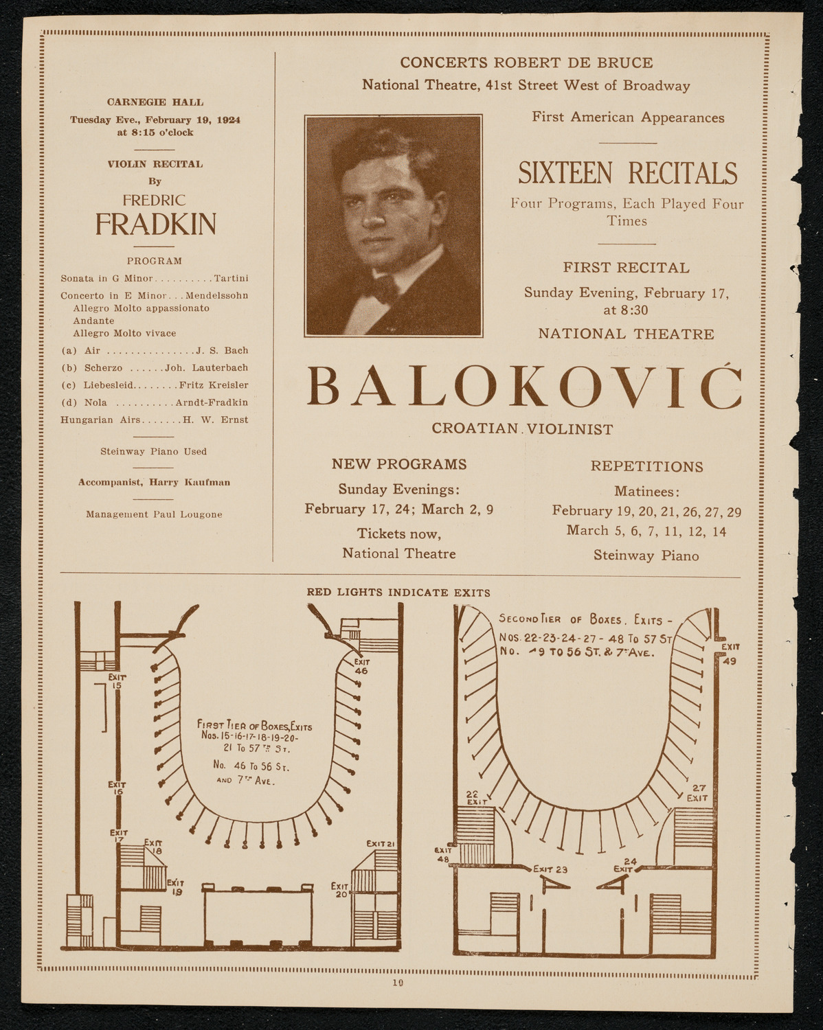 New York Philharmonic, February 17, 1924, program page 10