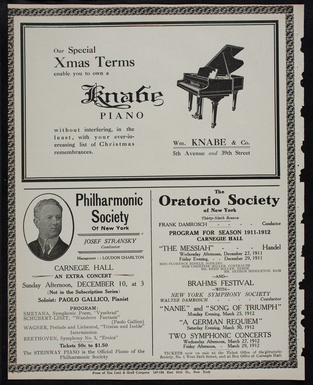 Boston Symphony Orchestra, December 7, 1911, program page 12