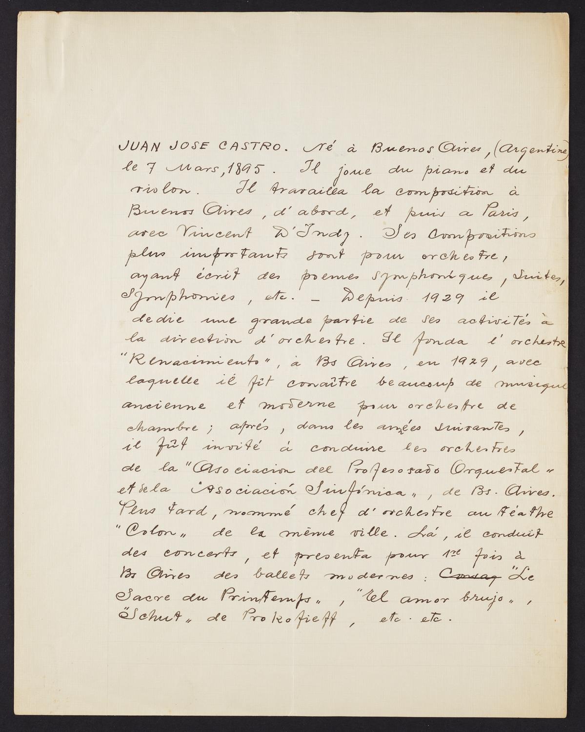 Correspondence from Juan Jose Castro to David Ewen, page 3 of 5
