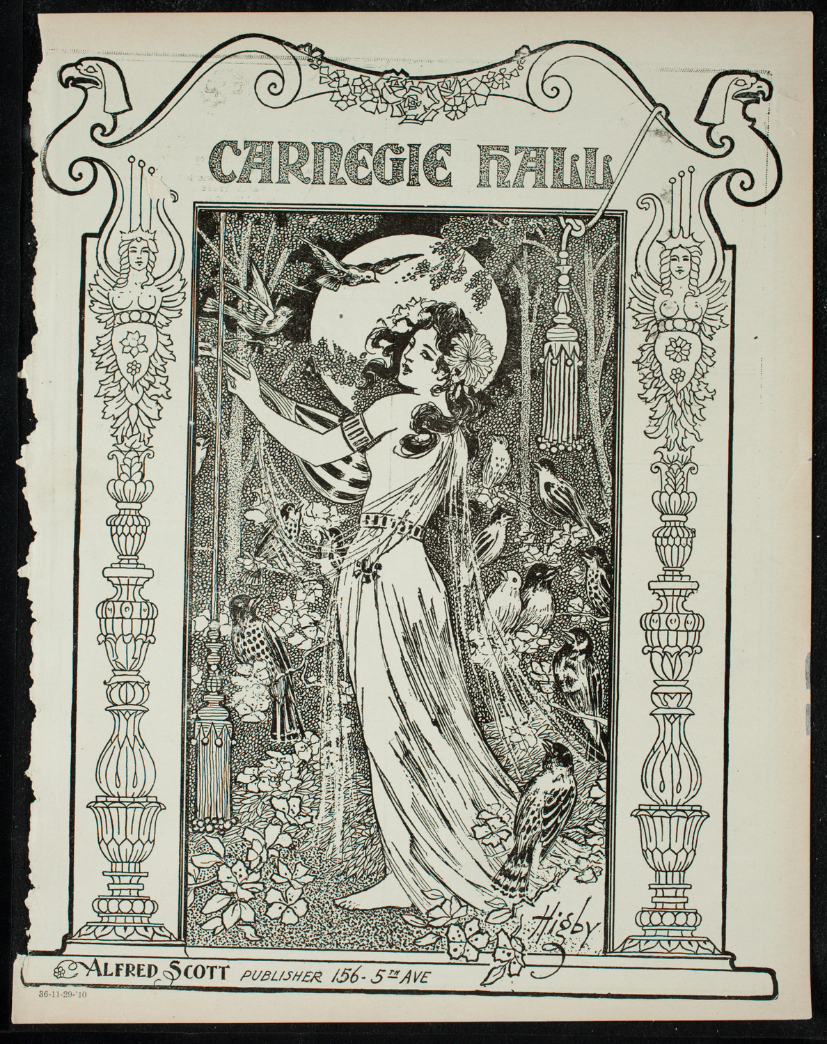 New York Philharmonic, November 29, 1910, program page 1