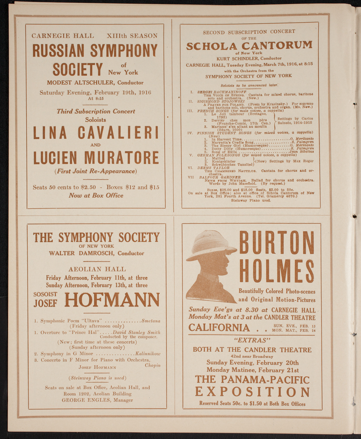 New York Philharmonic, February 10, 1916, program page 8