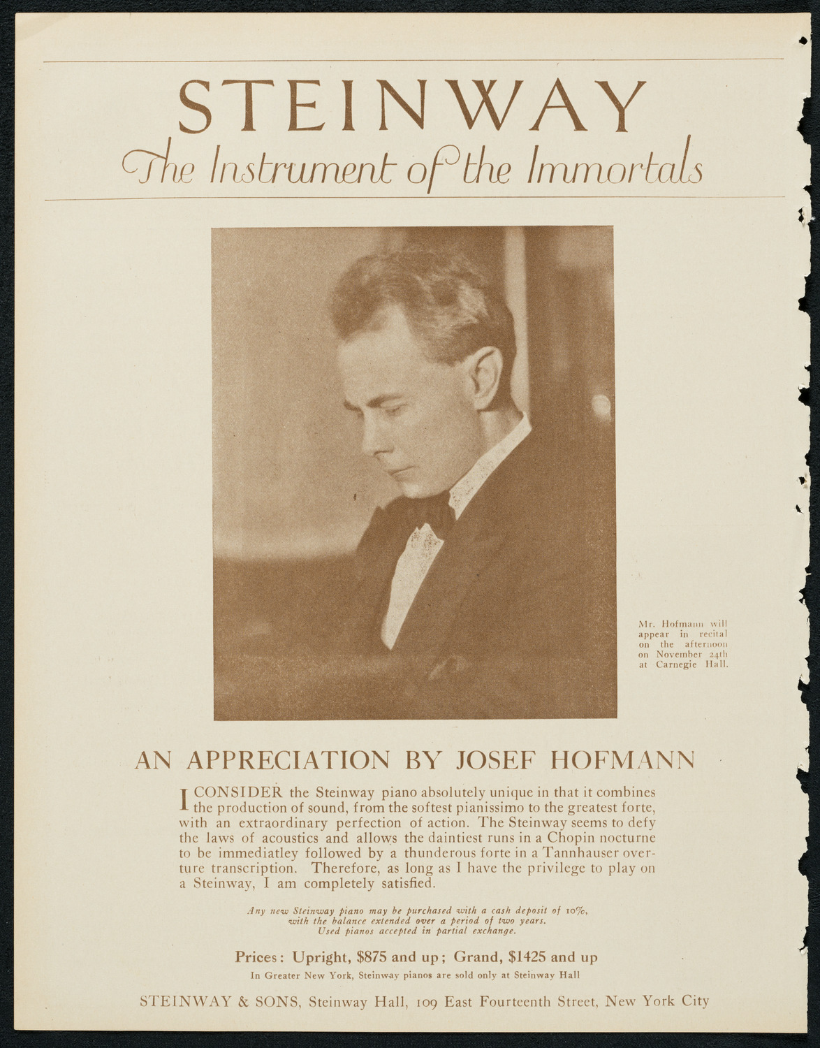 New York Philharmonic, November 22, 1923, program page 4