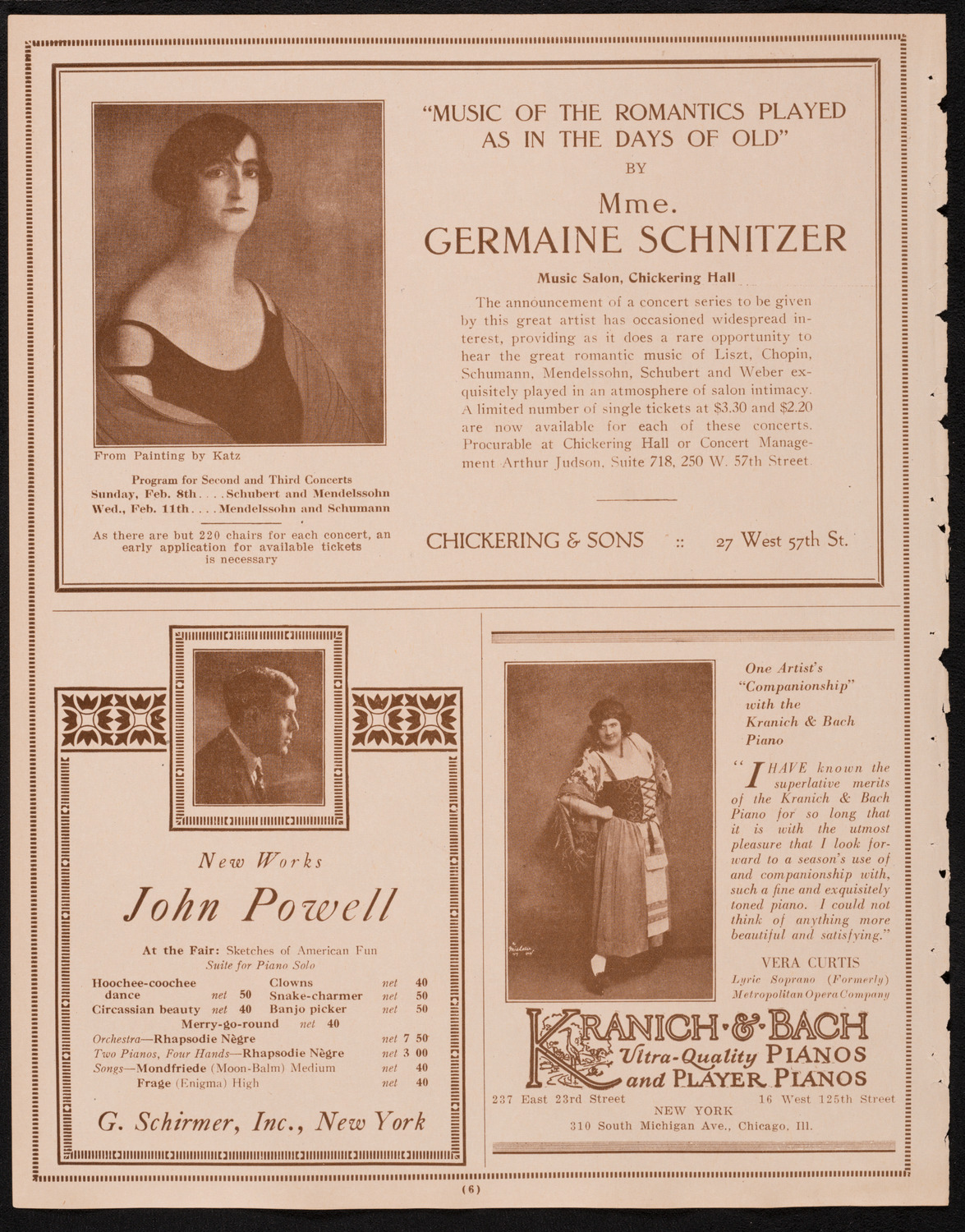 New York Philharmonic, February 6, 1925, program page 6