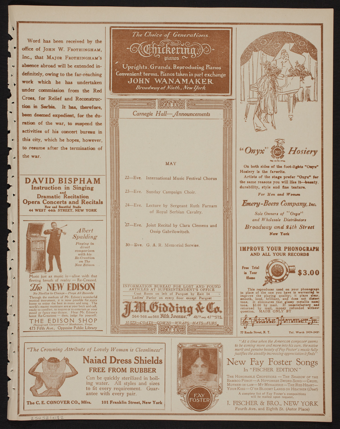 Benefit: Greek-American Institute of New York, May 21, 1918, program page 3