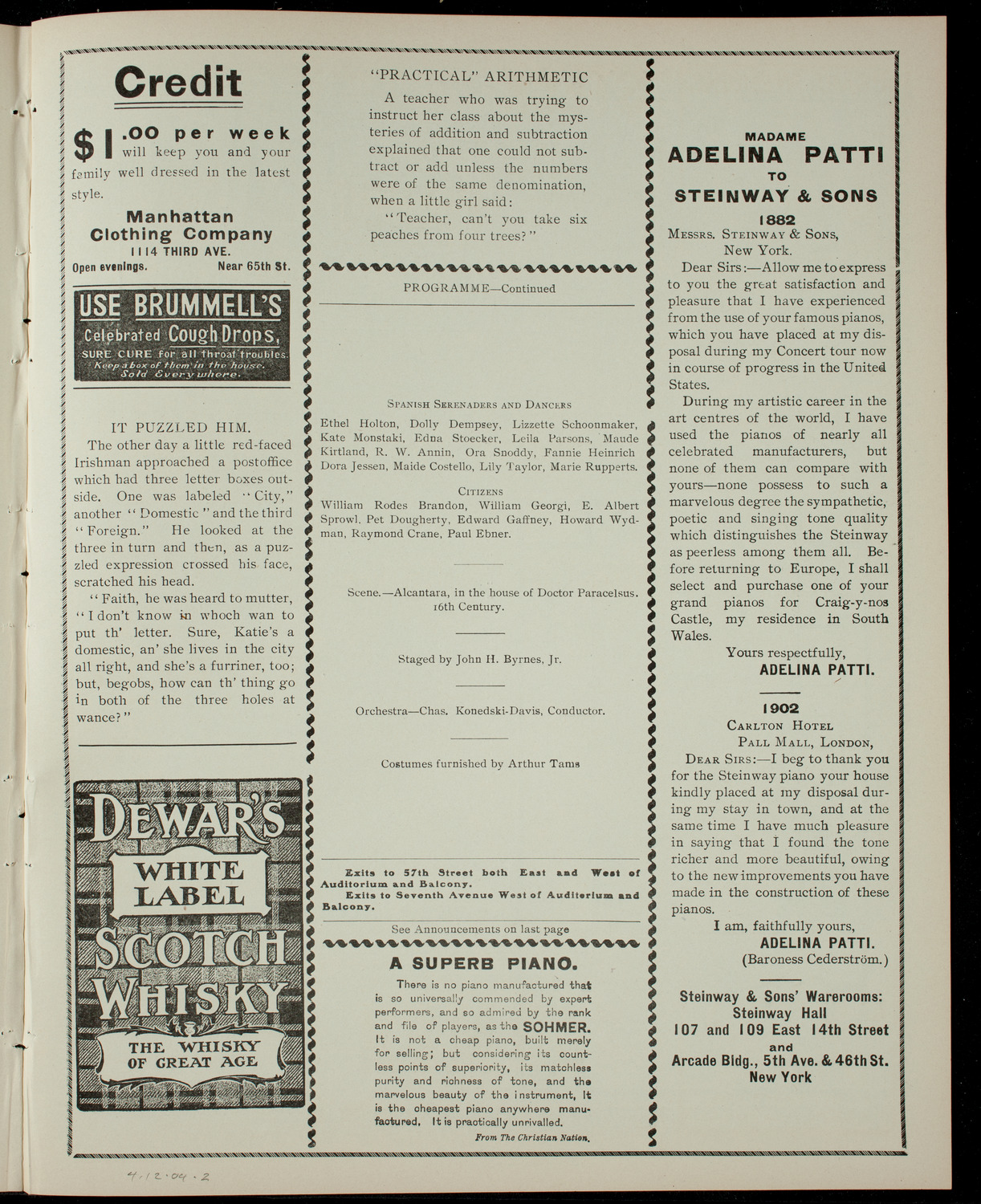 Ogden-Crane School of Opera, April 12, 1904, program page 3