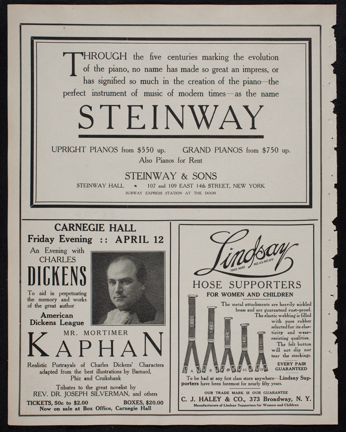 Harold Bauer, Piano, April 6, 1912, program page 4