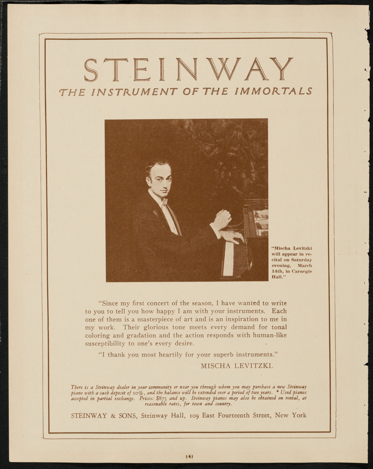 New York Symphony Orchestra, March 12, 1925, program page 4