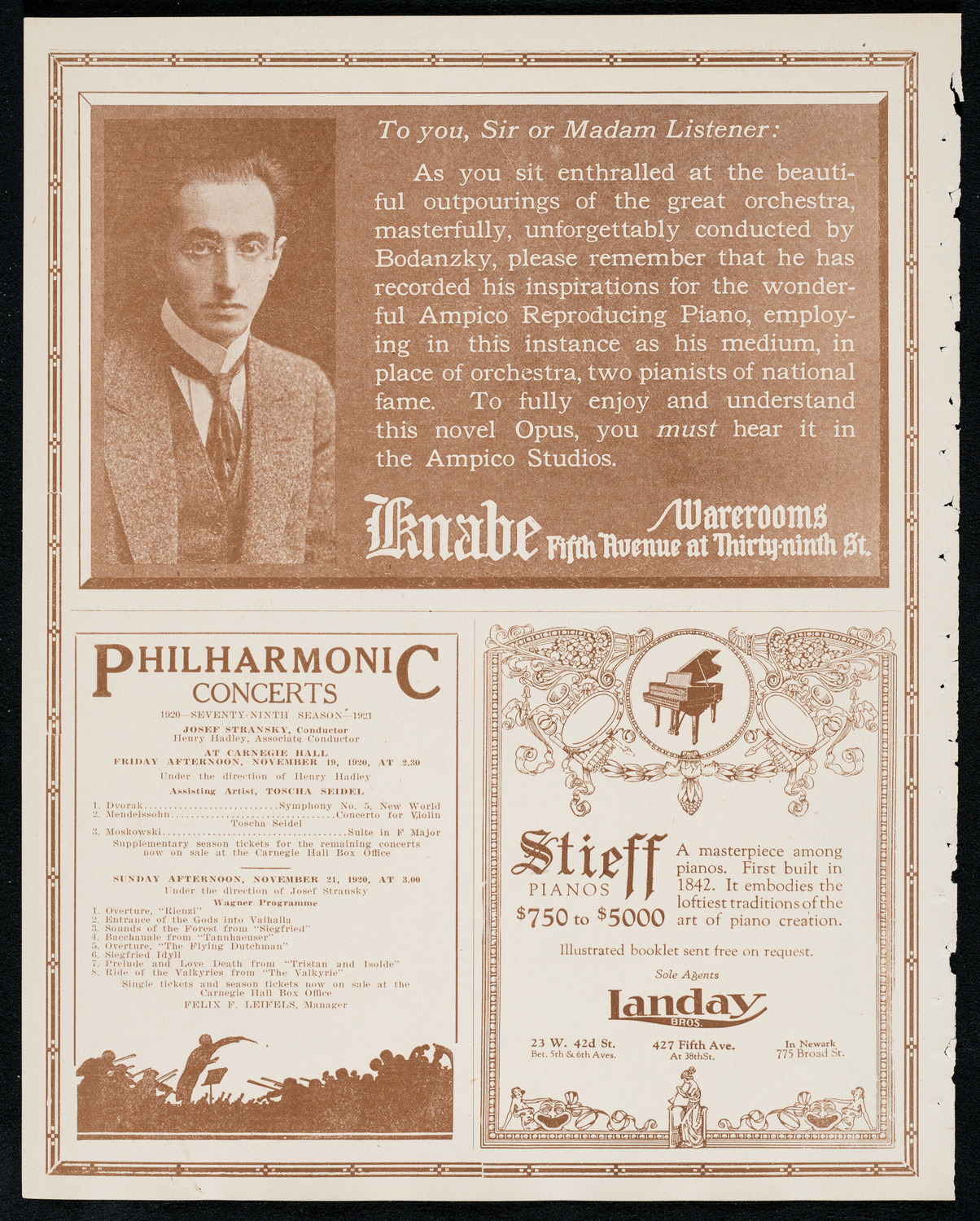 New York Philharmonic, November 18, 1920, program page 12