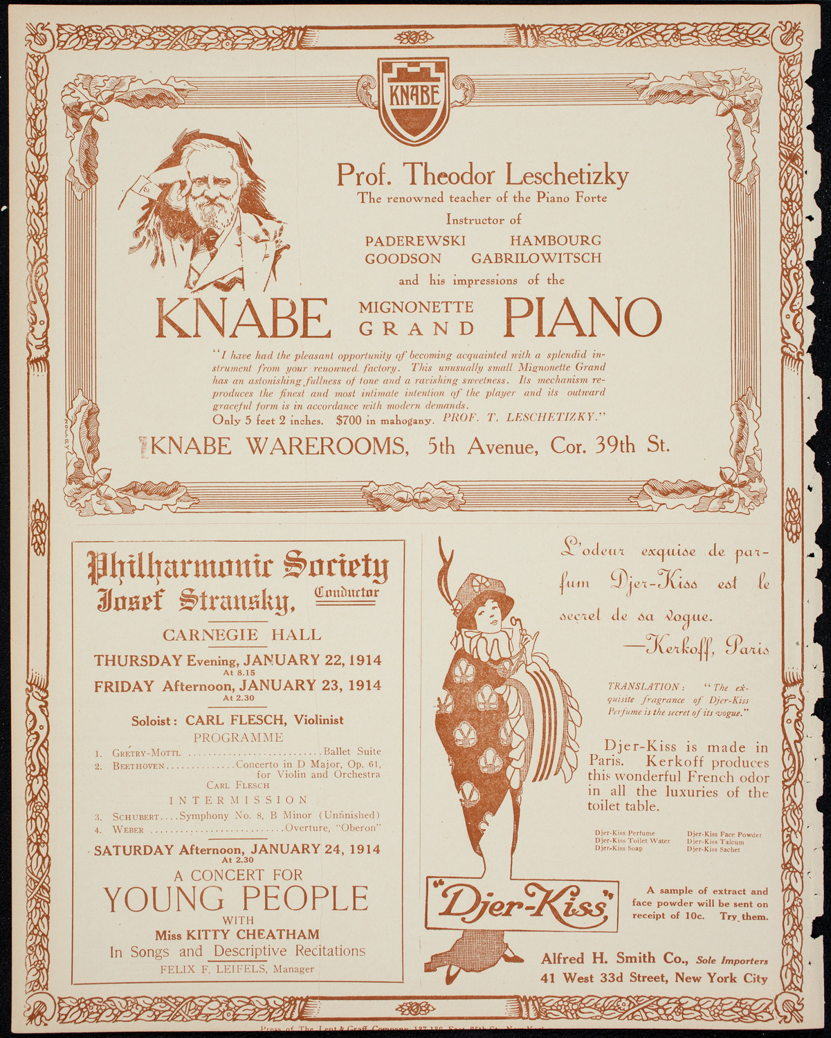 Philadelphia Orchestra, January 21, 1914, program page 12