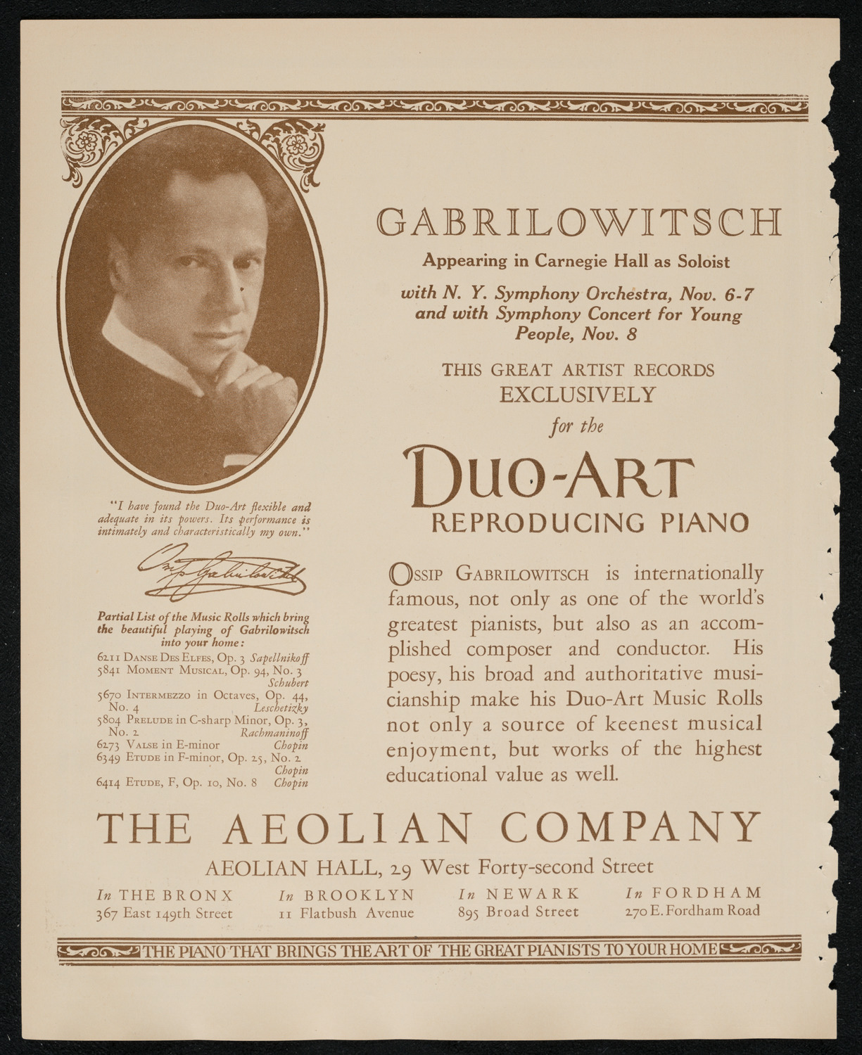 New York Symphony Orchestra, November 7, 1924, program page 2