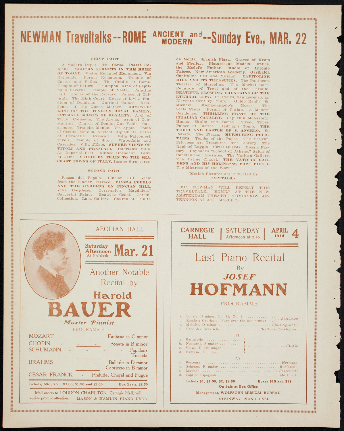Newman Traveltalks: Paris, March 15, 1914, program page 10