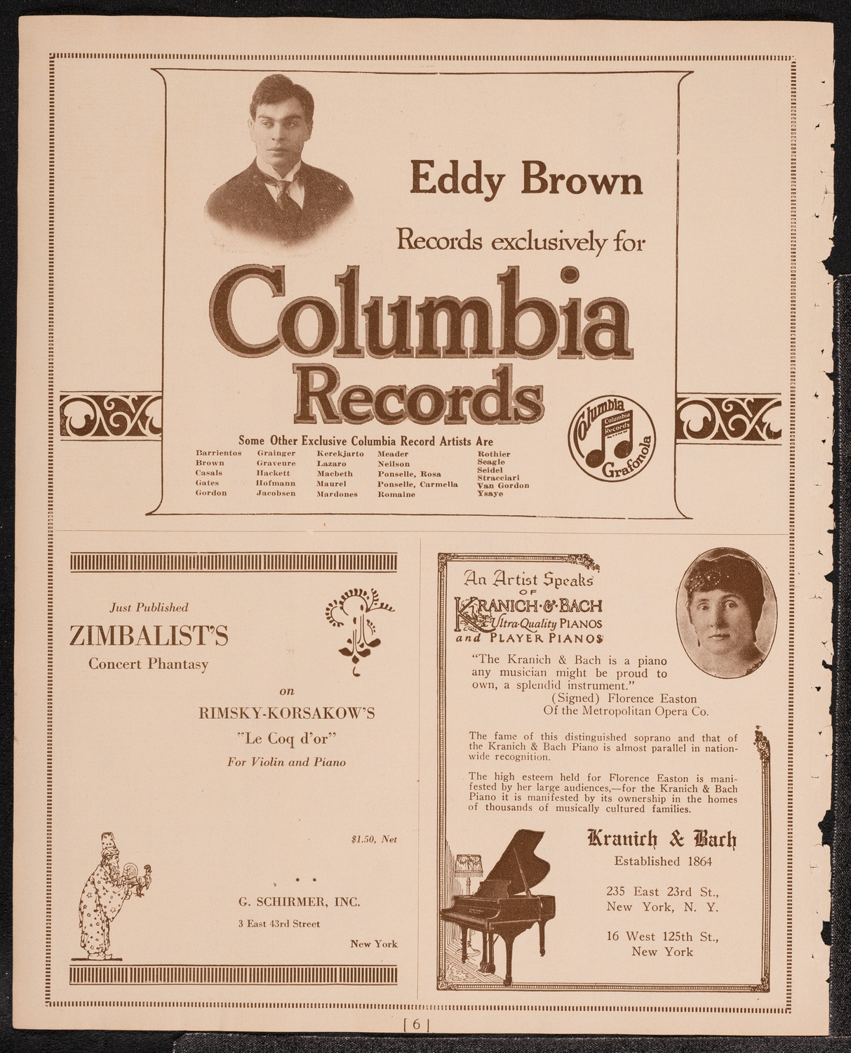 Philadelphia Orchestra, November 1, 1921, program page 6