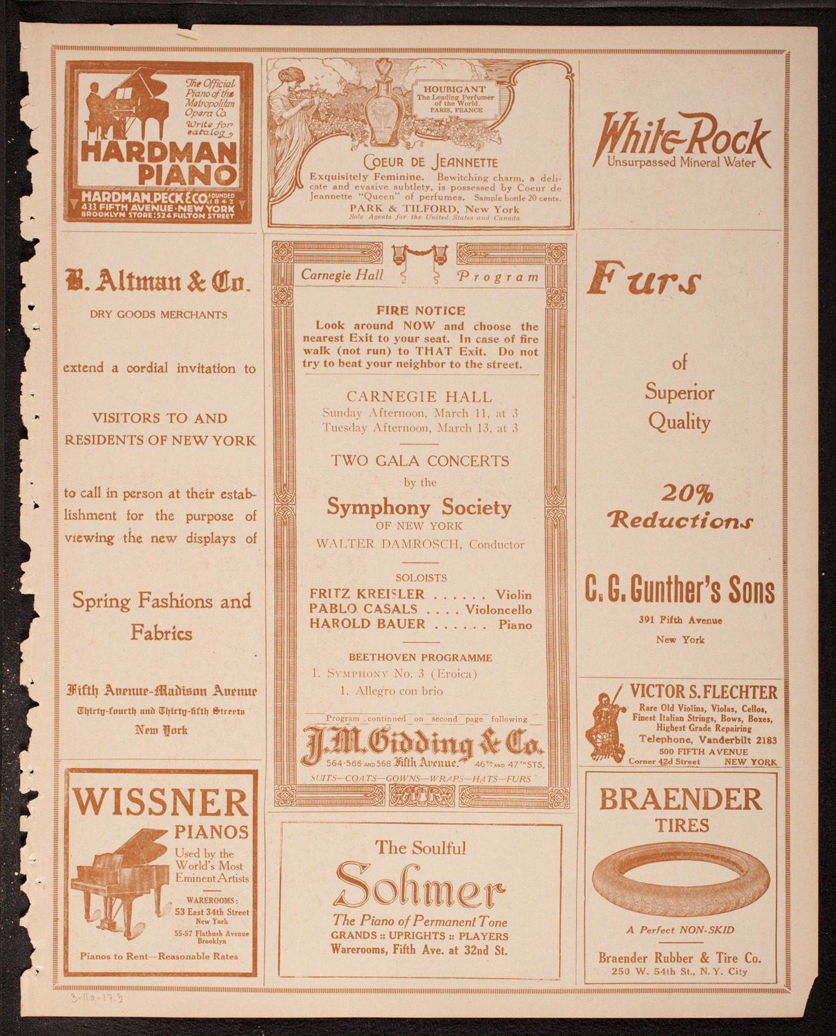 New York Symphony Orchestra, March 11, 1917, program page 5