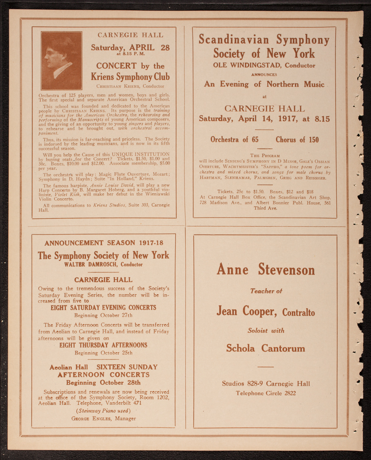 Herbert Witherspoon, Bass and Florence Hinkle (Mrs. Herbert Witherspoon), Soprano, April 7, 1917, program page 8