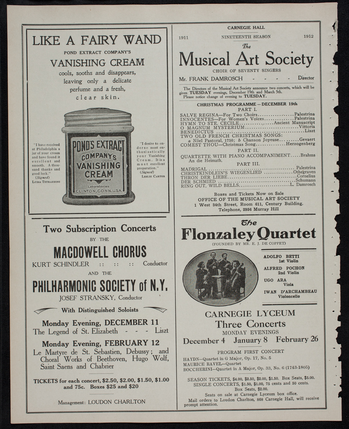 Benefit: St. Mark's Hospital, December 1, 1911, program page 8